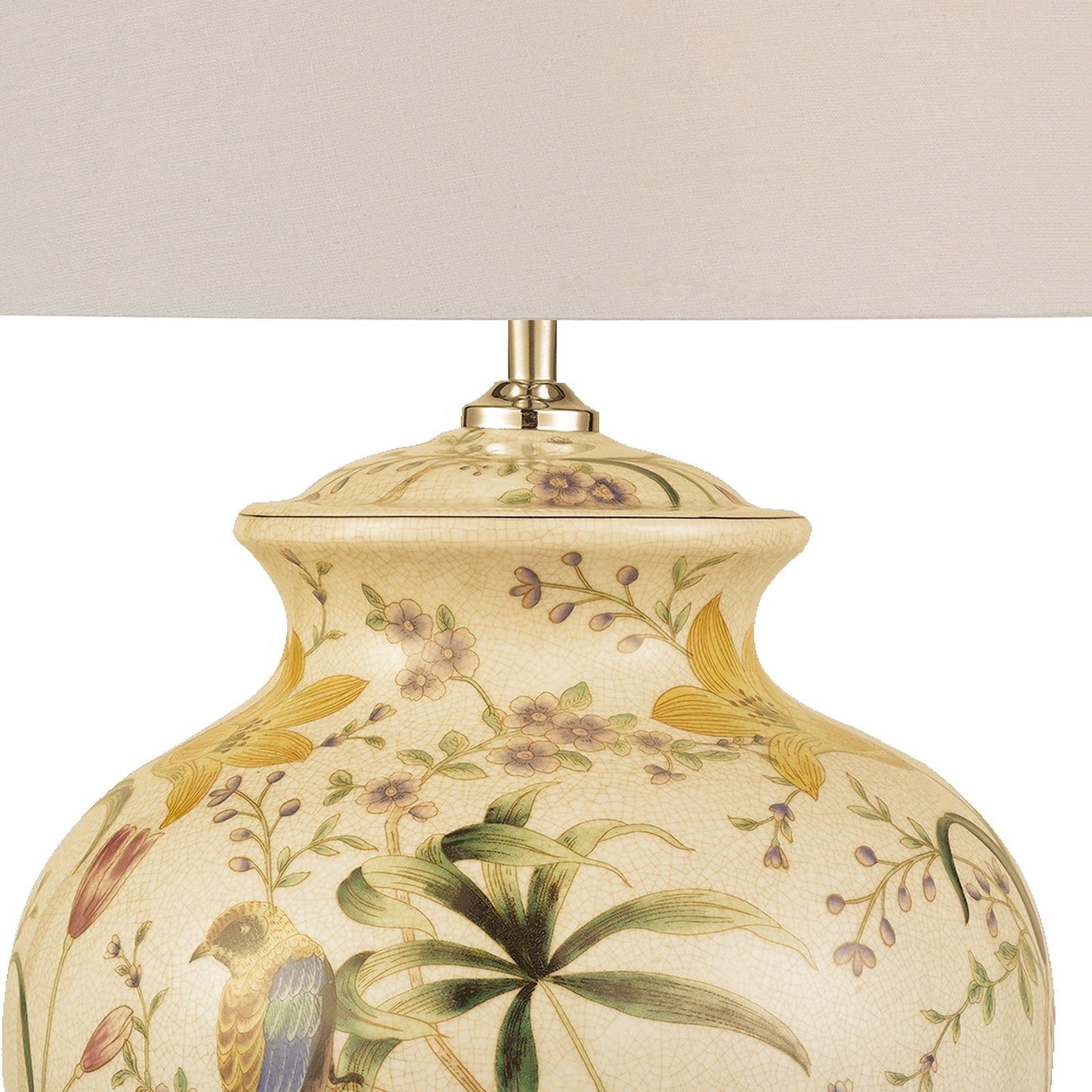dar lighting Mimosa Table Lamp Floral/Bird Print Base Only MIM4202