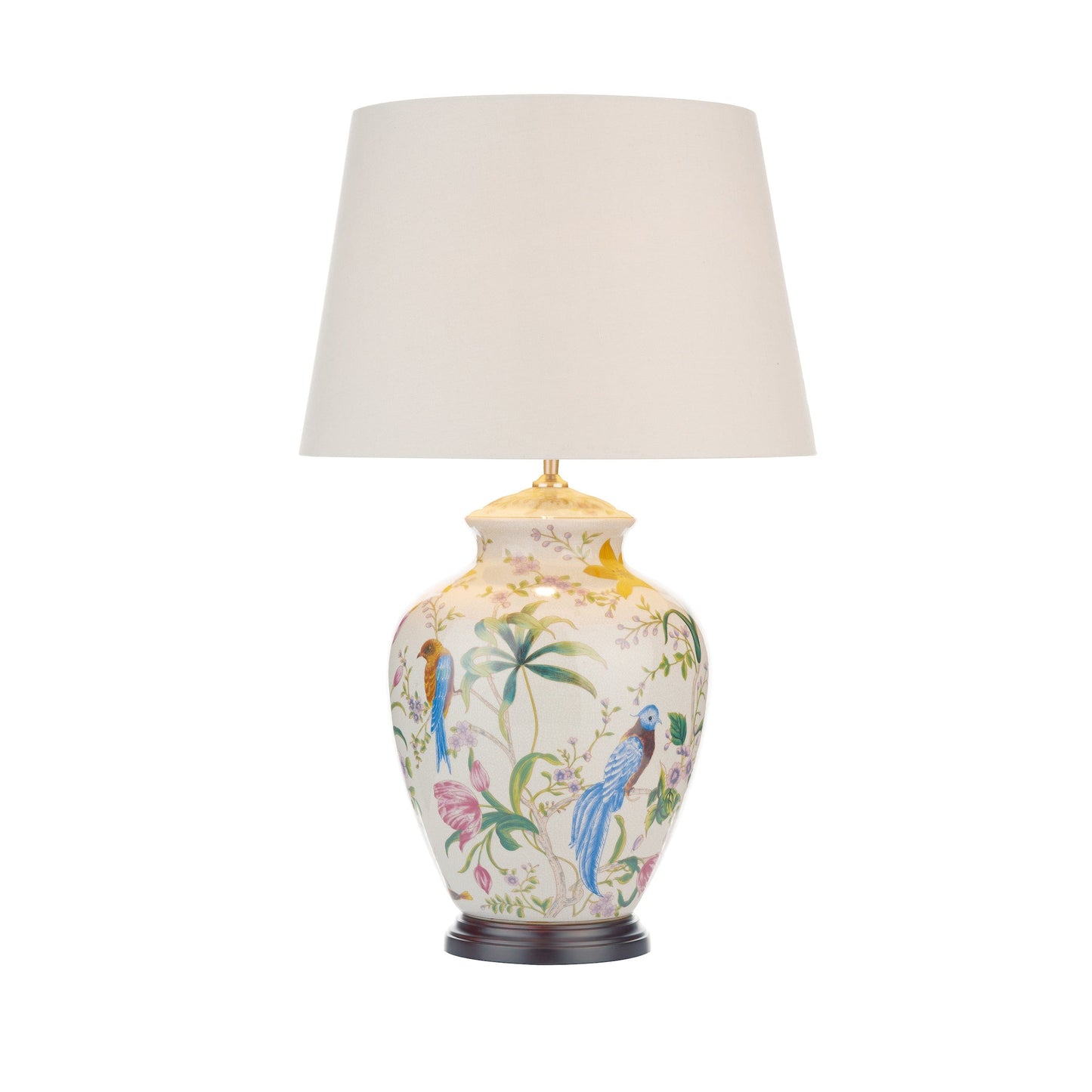 dar lighting Mimosa Table Lamp Floral/Bird Print Base Only MIM4202