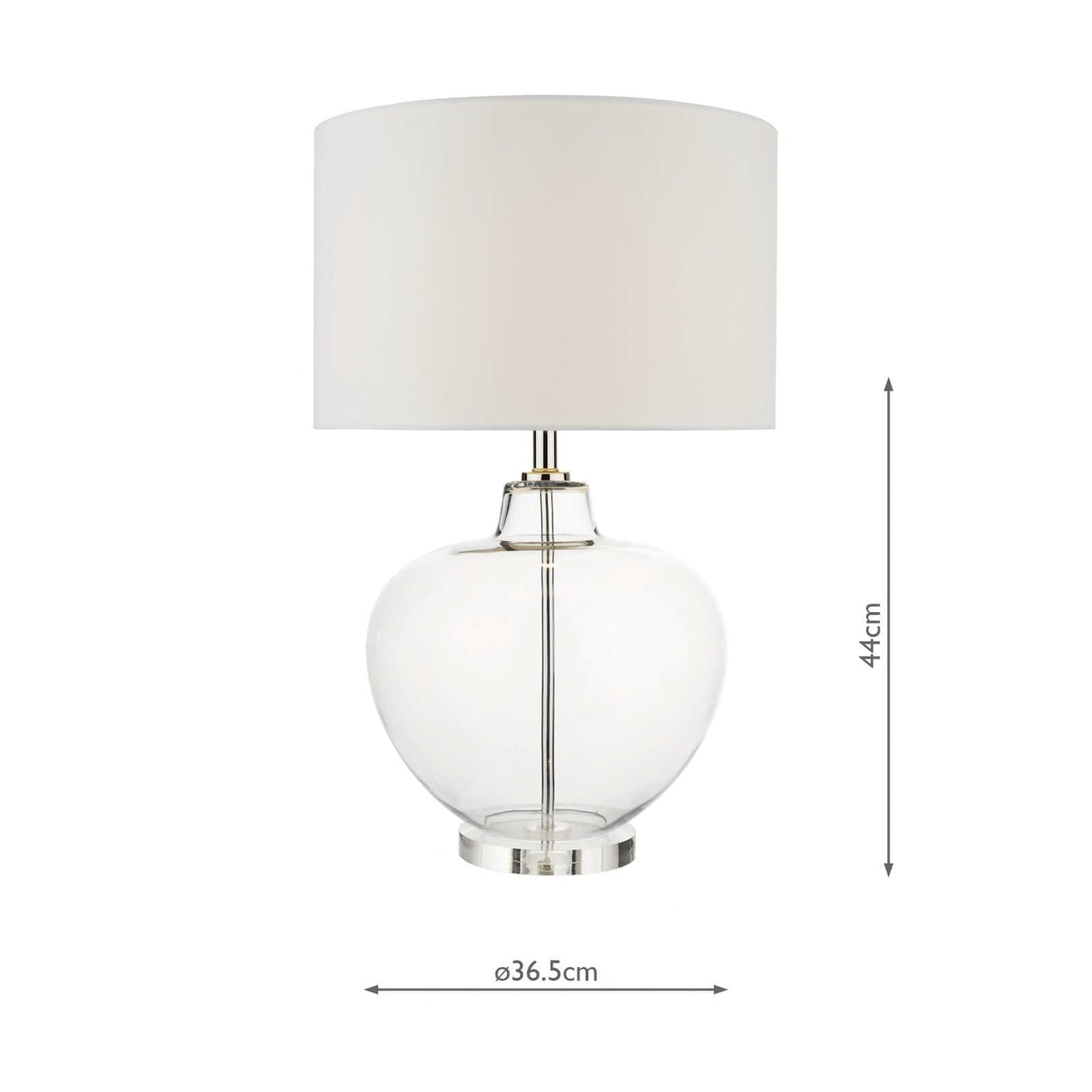 dar lighting Moffat Table Lamp Glass Polished Chrome Base Only MOF4308