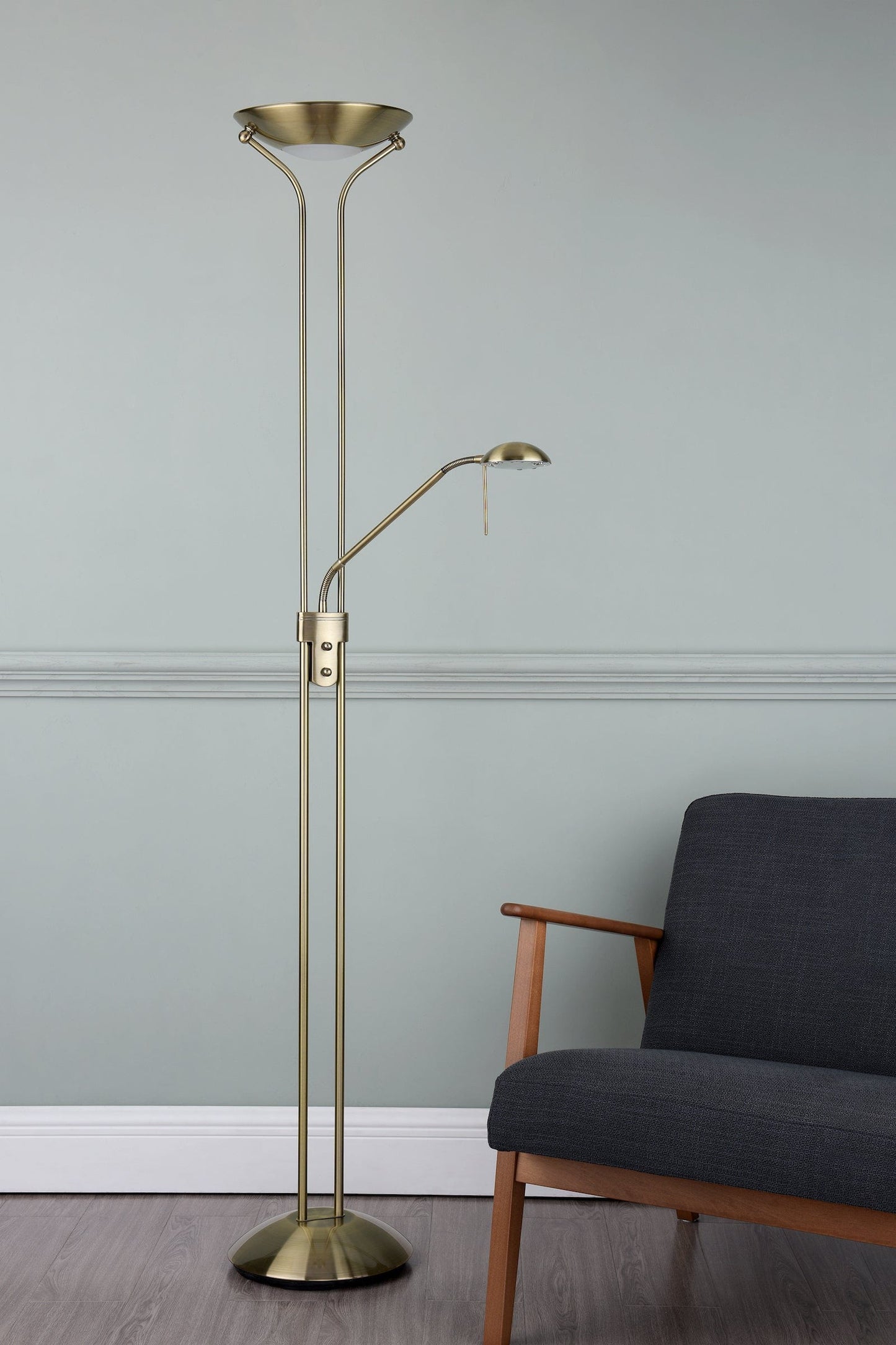 dar lighting Montana Mother & Floor Lamp Antique Brass MON4975