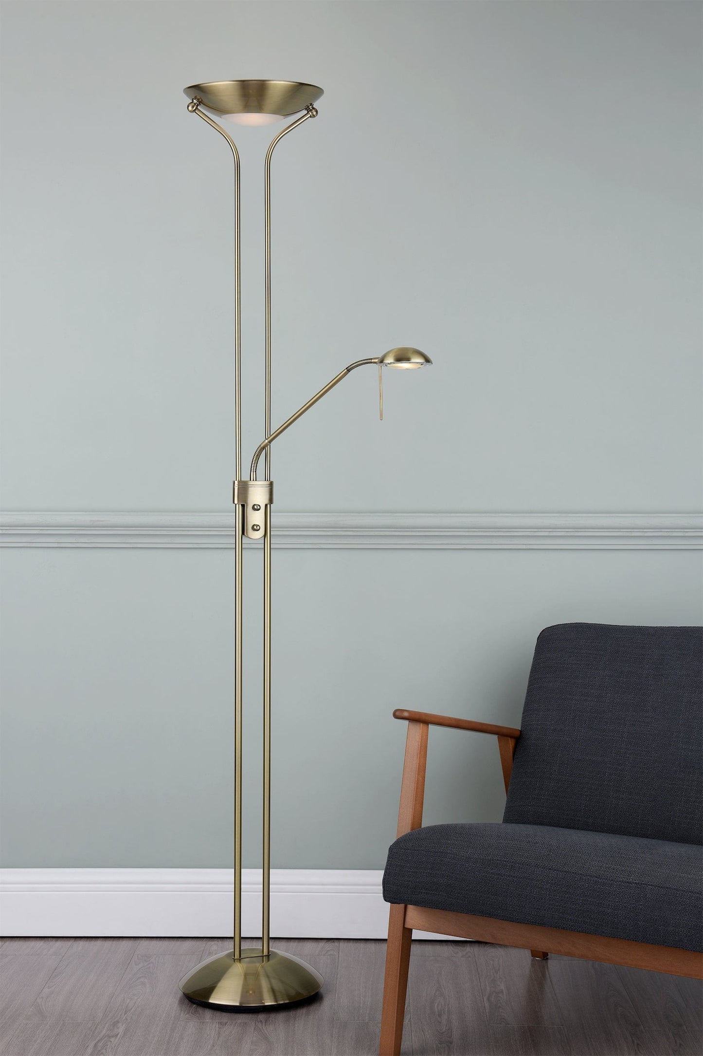 dar lighting Montana Mother & Floor Lamp Antique Brass MON4975