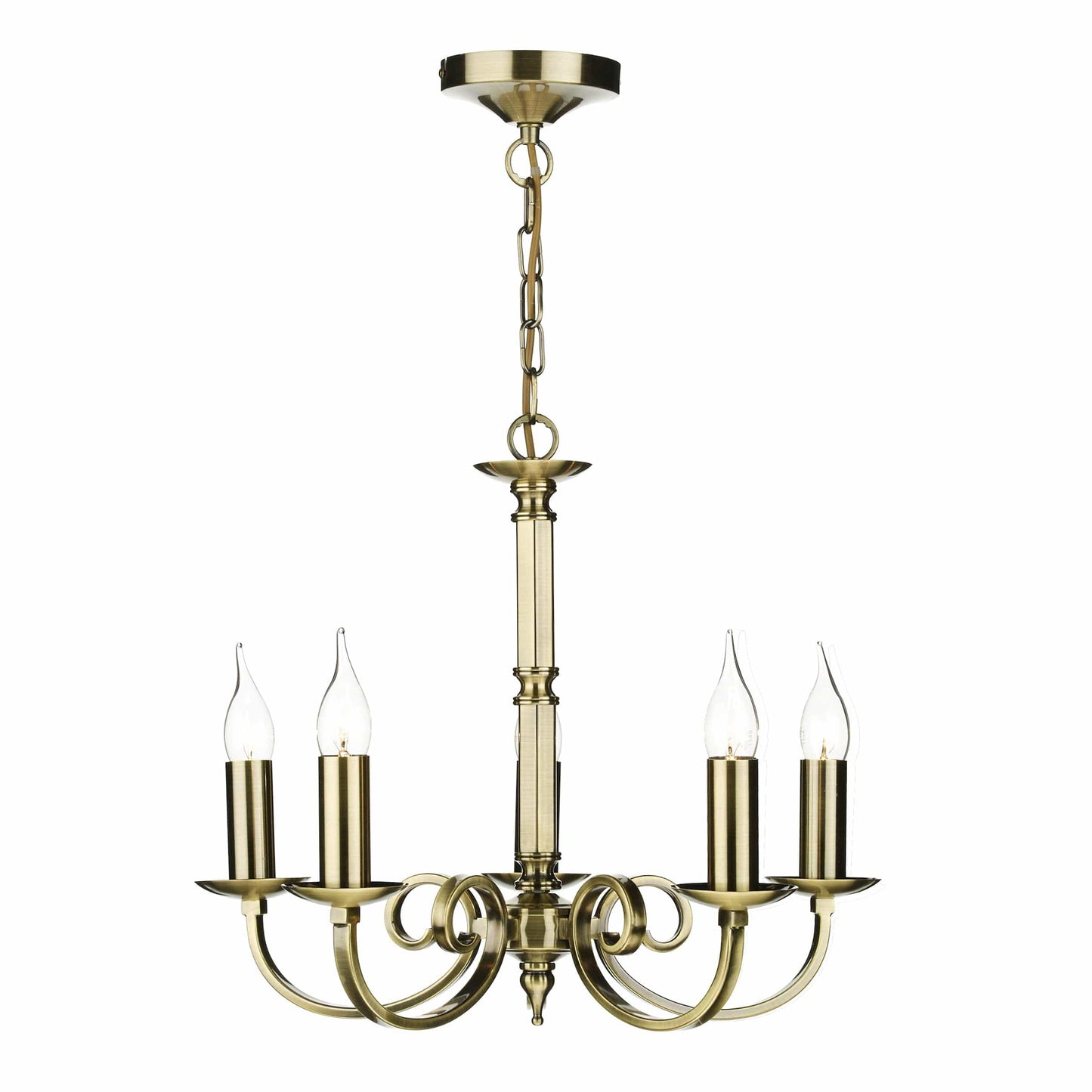 dar lighting Murray 5 Light Dual Mount Pendant Antique Brass MUR0575