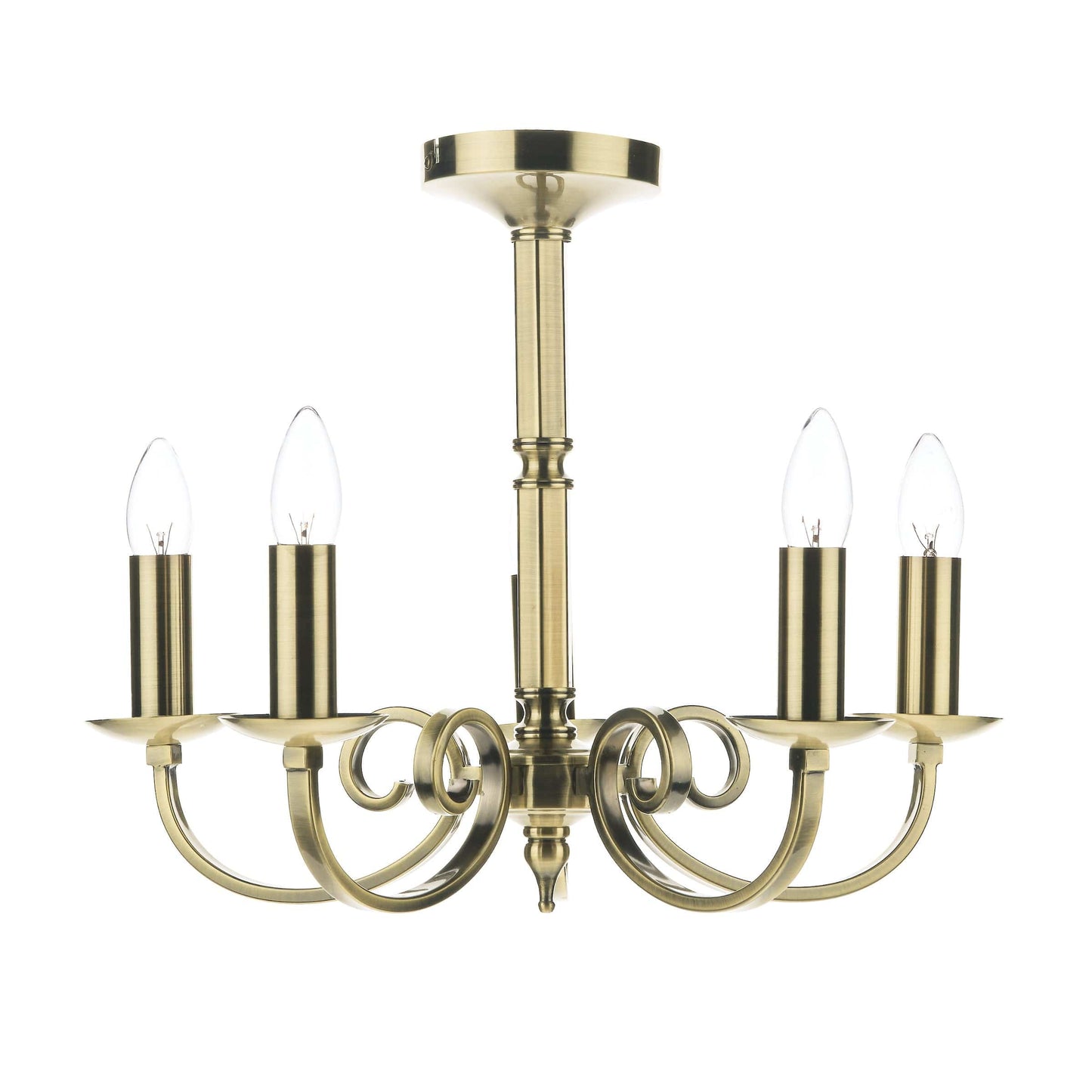 dar lighting Murray 5 Light Dual Mount Pendant Antique Brass MUR0575
