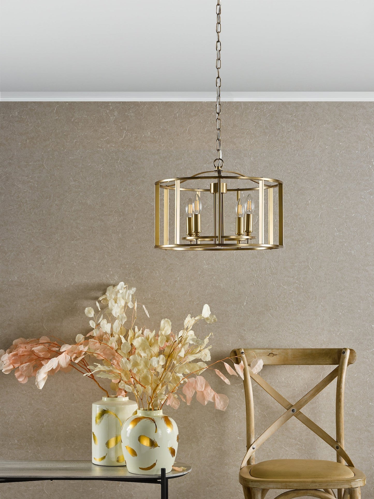 dar lighting Myka 4 Light Pendant Brushed Bronze MYK0463
