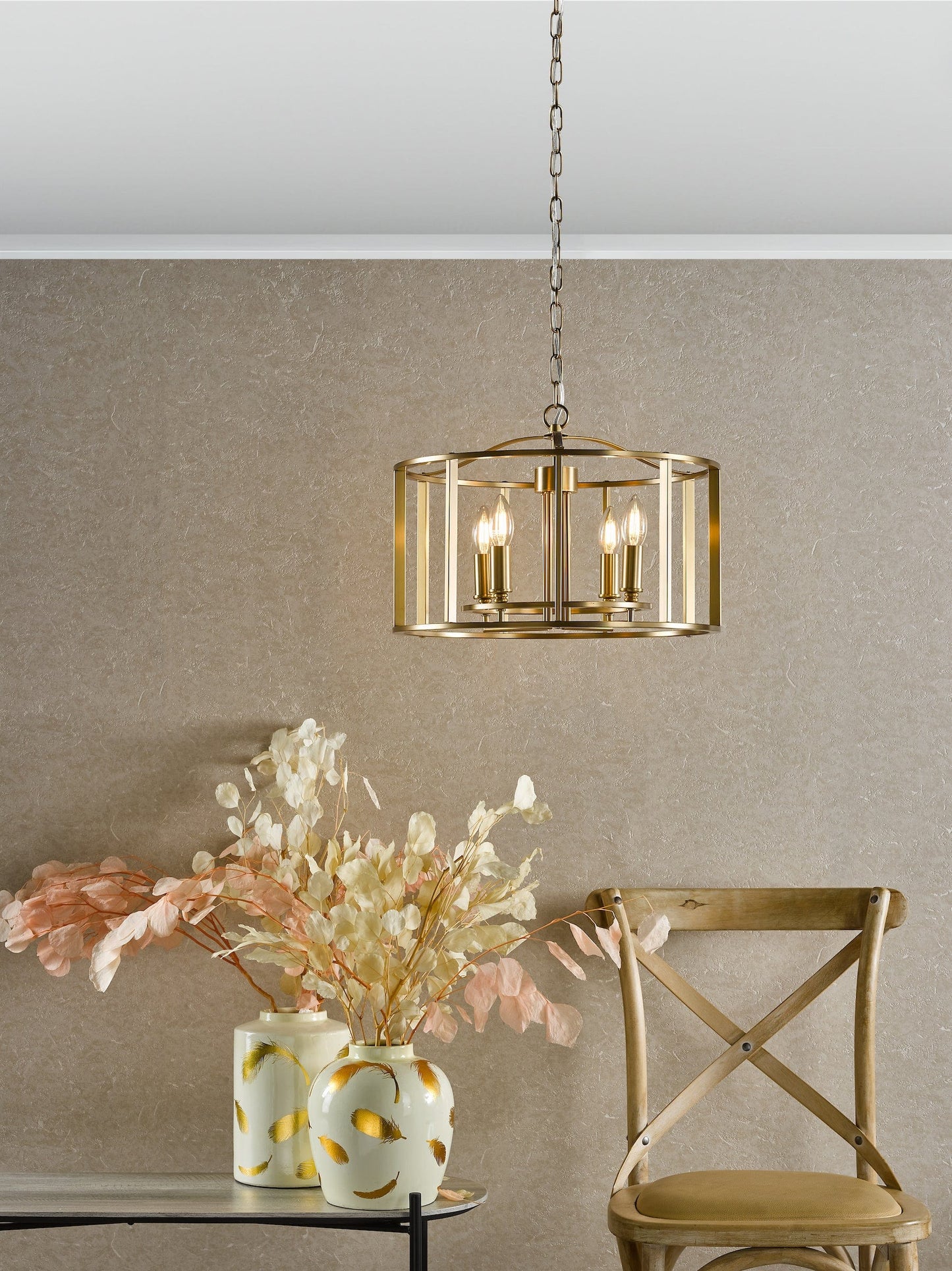 dar lighting Myka 4 Light Pendant Brushed Bronze MYK0463