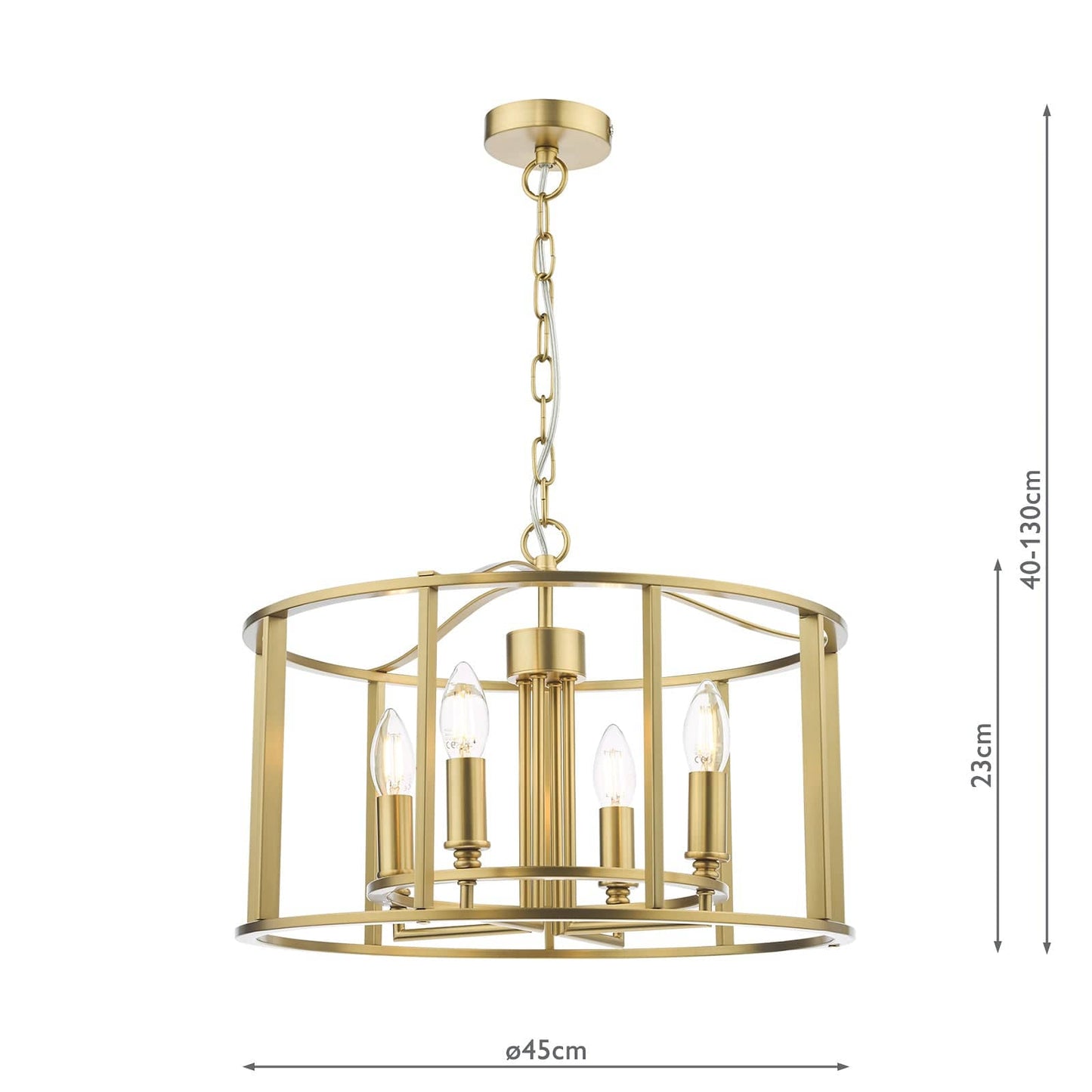 dar lighting Myka 4 Light Pendant Brushed Bronze MYK0463