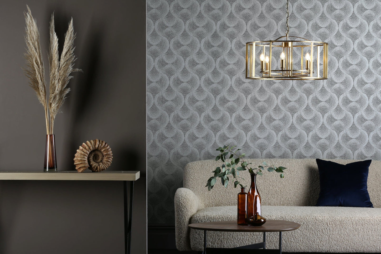 dar lighting Myka 6 Light Pendant Brushed Bronze MYK0663