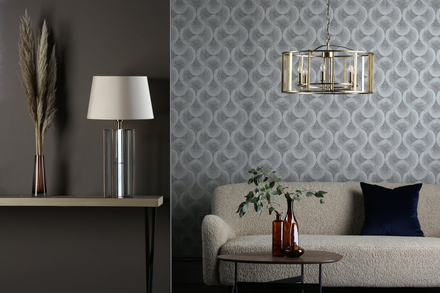 dar lighting Myka 6 Light Pendant Brushed Bronze MYK0663