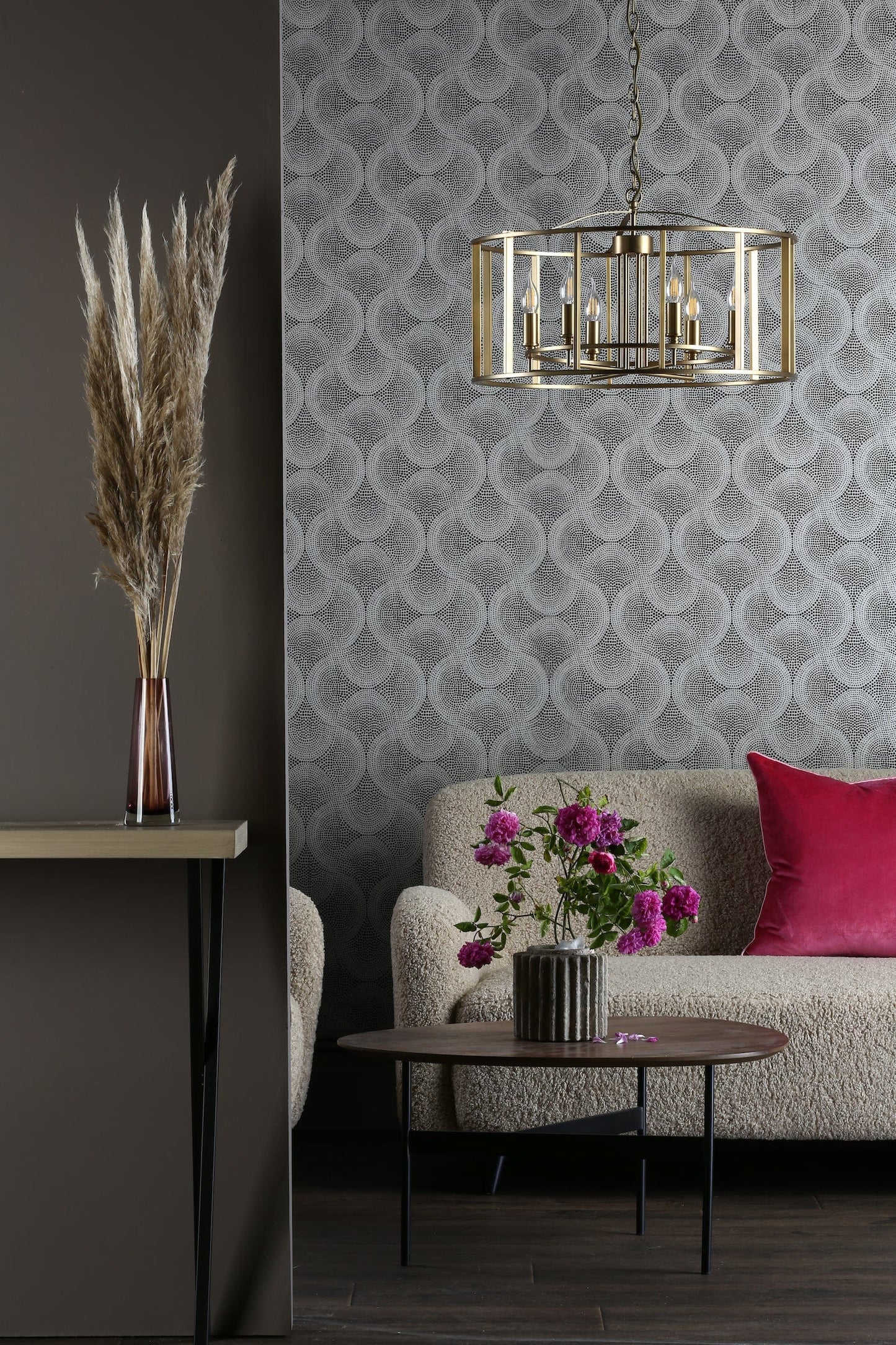 dar lighting Myka 6 Light Pendant Brushed Bronze MYK0663