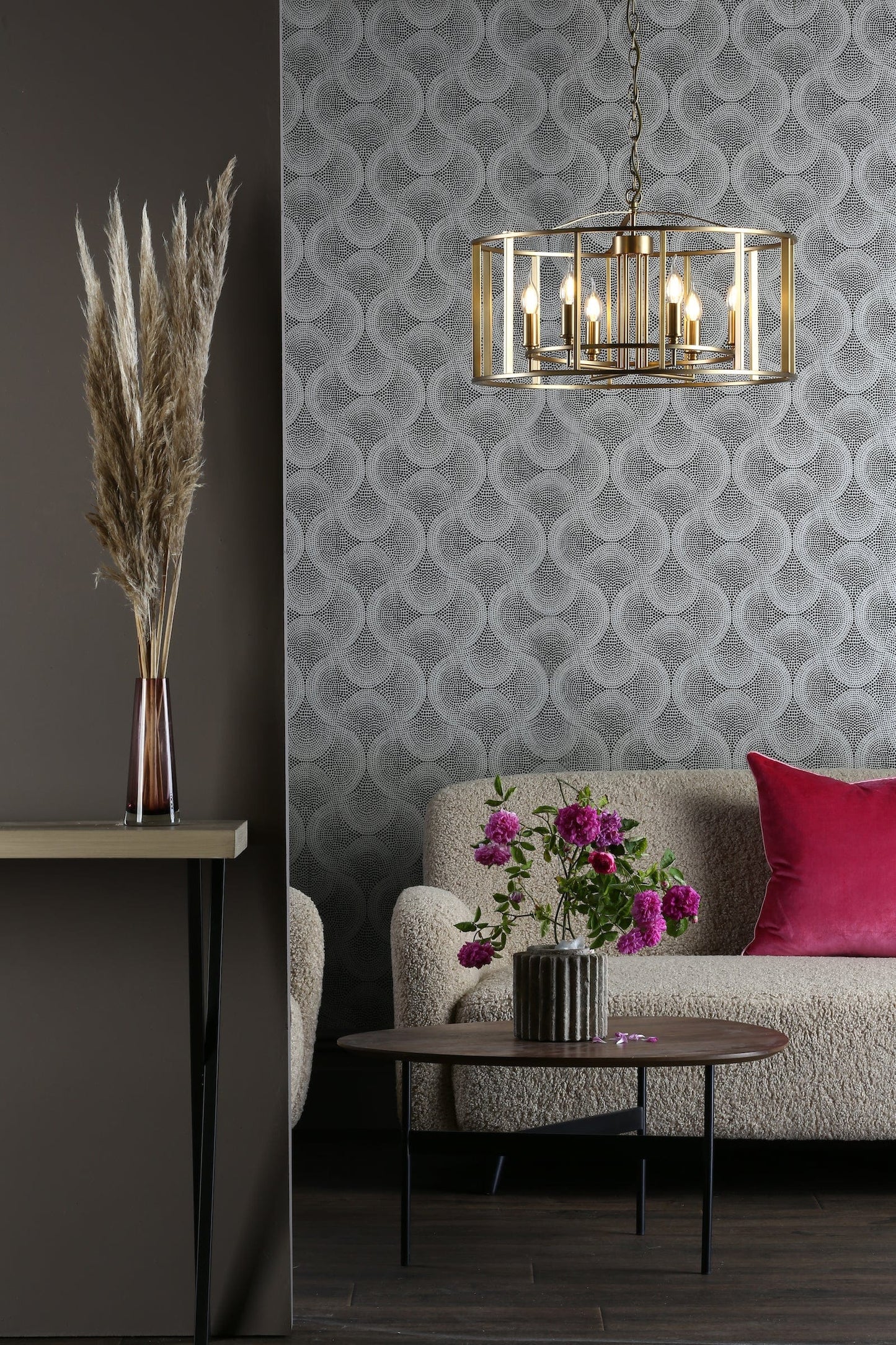 dar lighting Myka 6 Light Pendant Brushed Bronze MYK0663