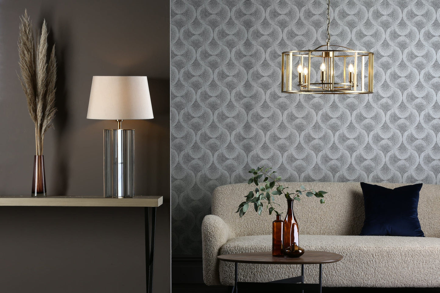 dar lighting Myka 6 Light Pendant Brushed Bronze MYK0663