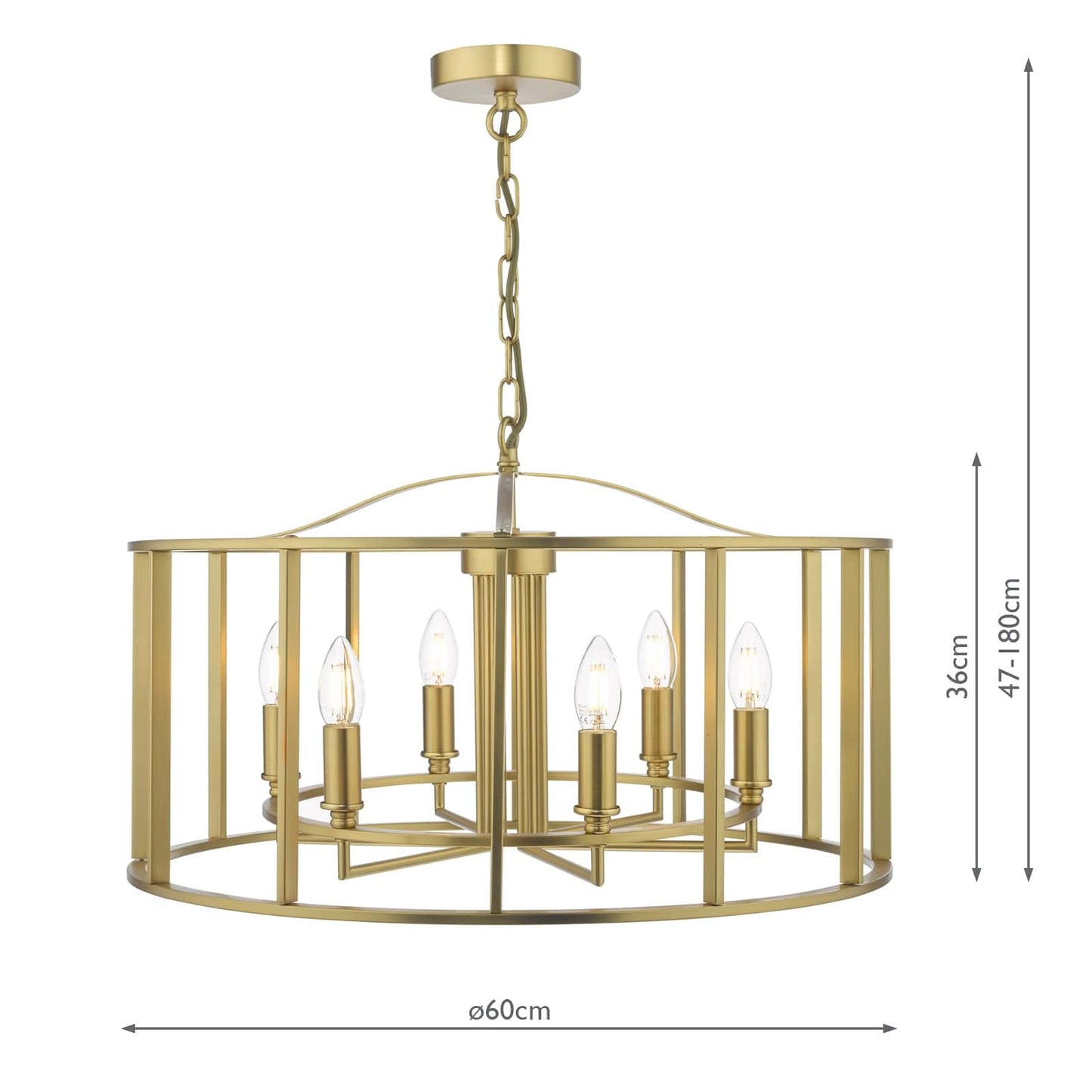 dar lighting Myka 6 Light Pendant Brushed Bronze MYK0663