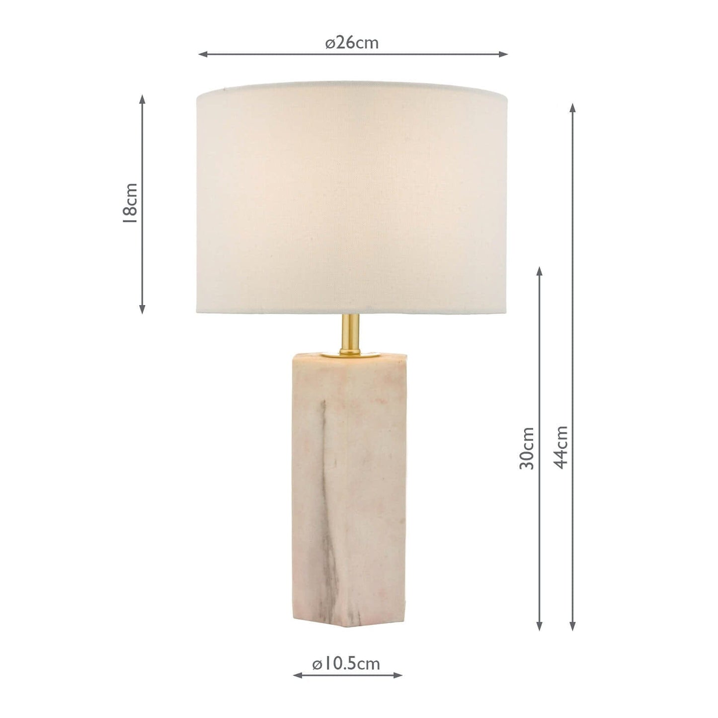 dar lighting Nalani Table Lamp Pink Marble Effect With Shade NAL4203