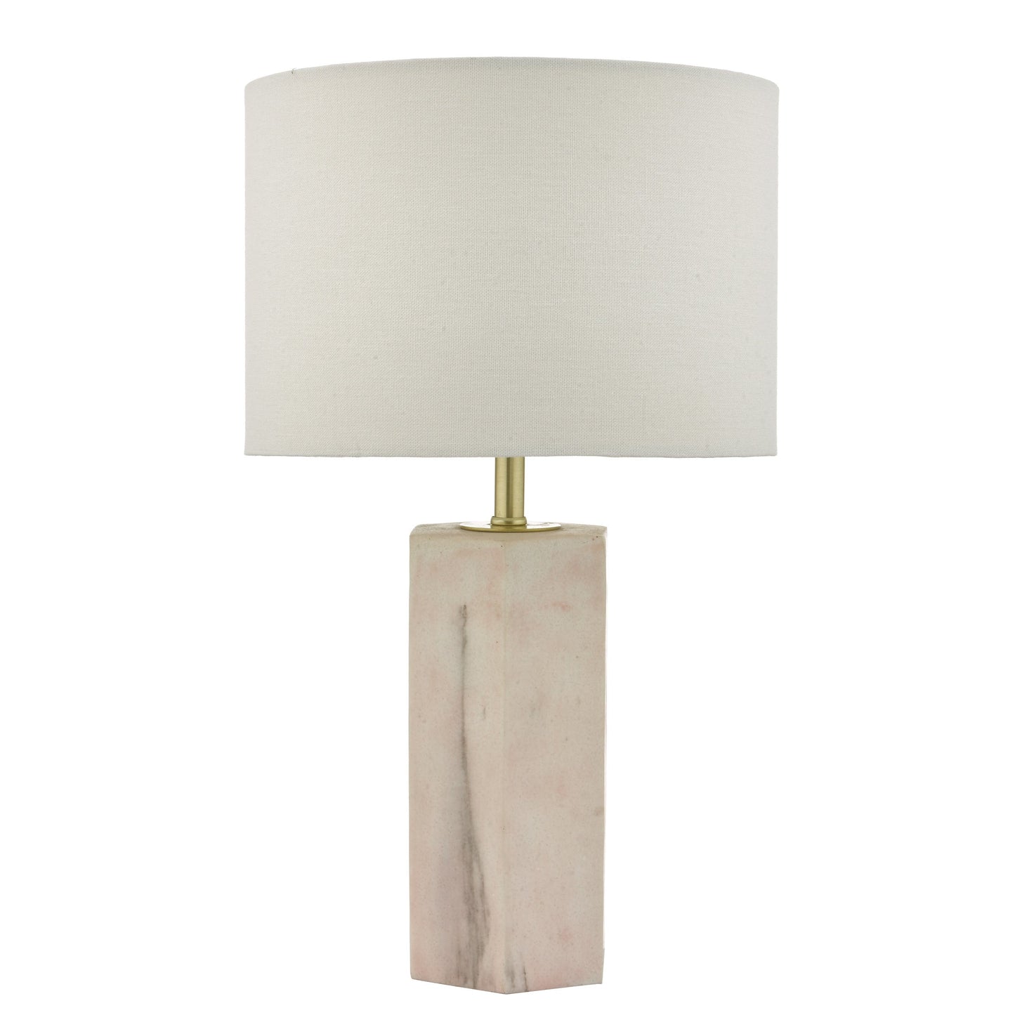 dar lighting Nalani Table Lamp Pink Marble Effect With Shade NAL4203