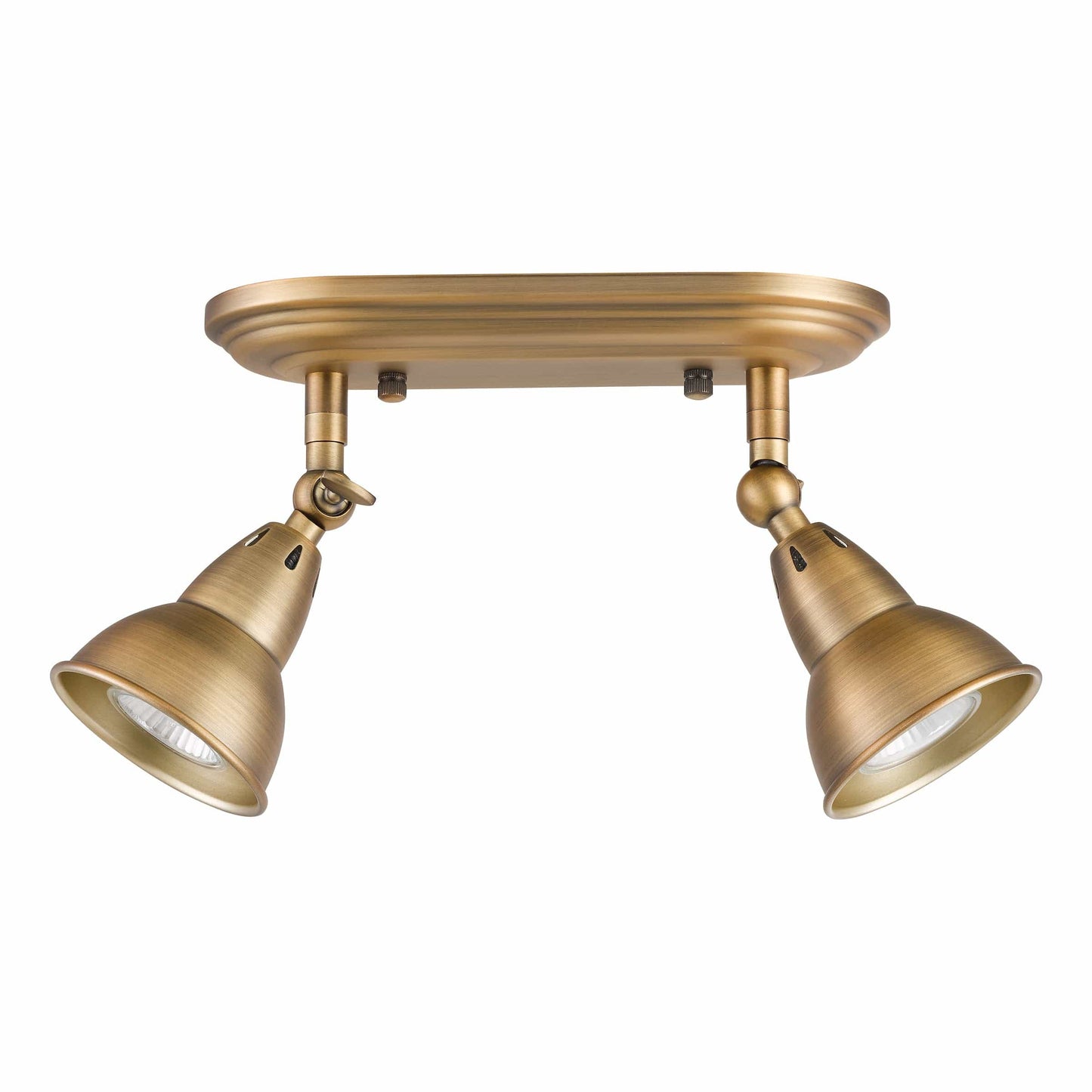 dar lighting Nathaniel 2 Light Plate Spotlight Aged Brass NAT7542