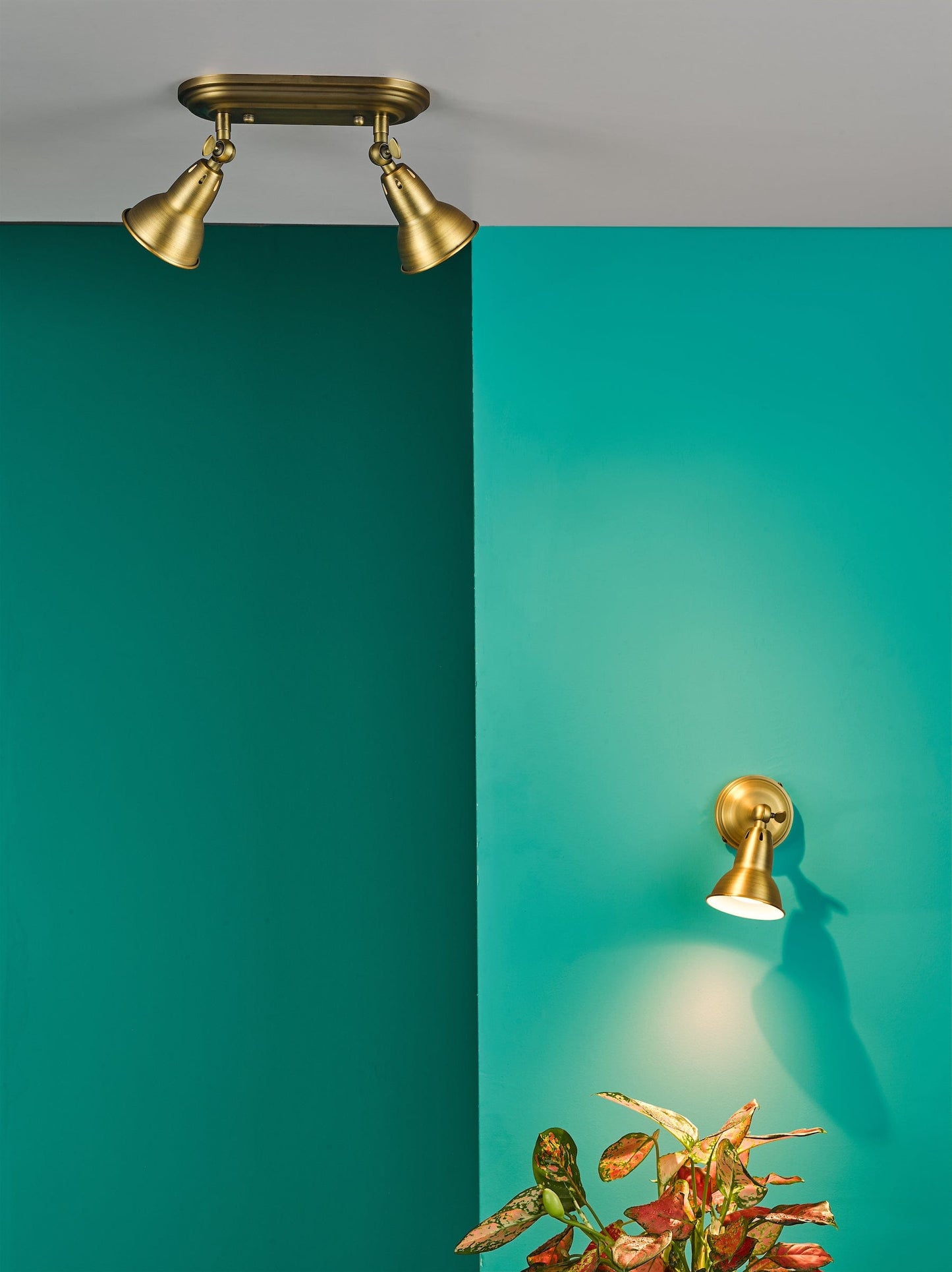 dar lighting Nathaniel Single Wall Spotlight Aged Brass NAT0742