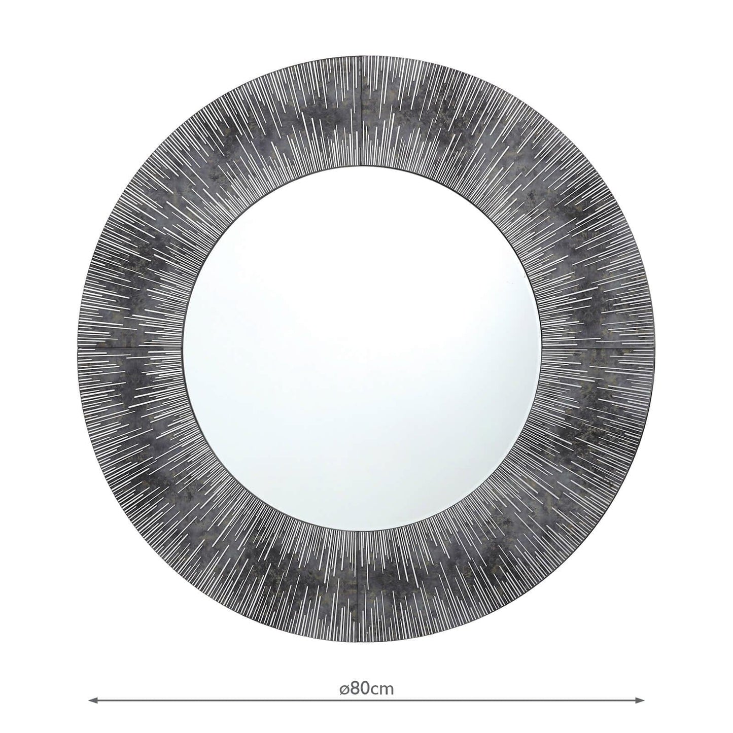 dar lighting Neome Round Mirror With Purple/Grey Frame 80cm 002NEO80