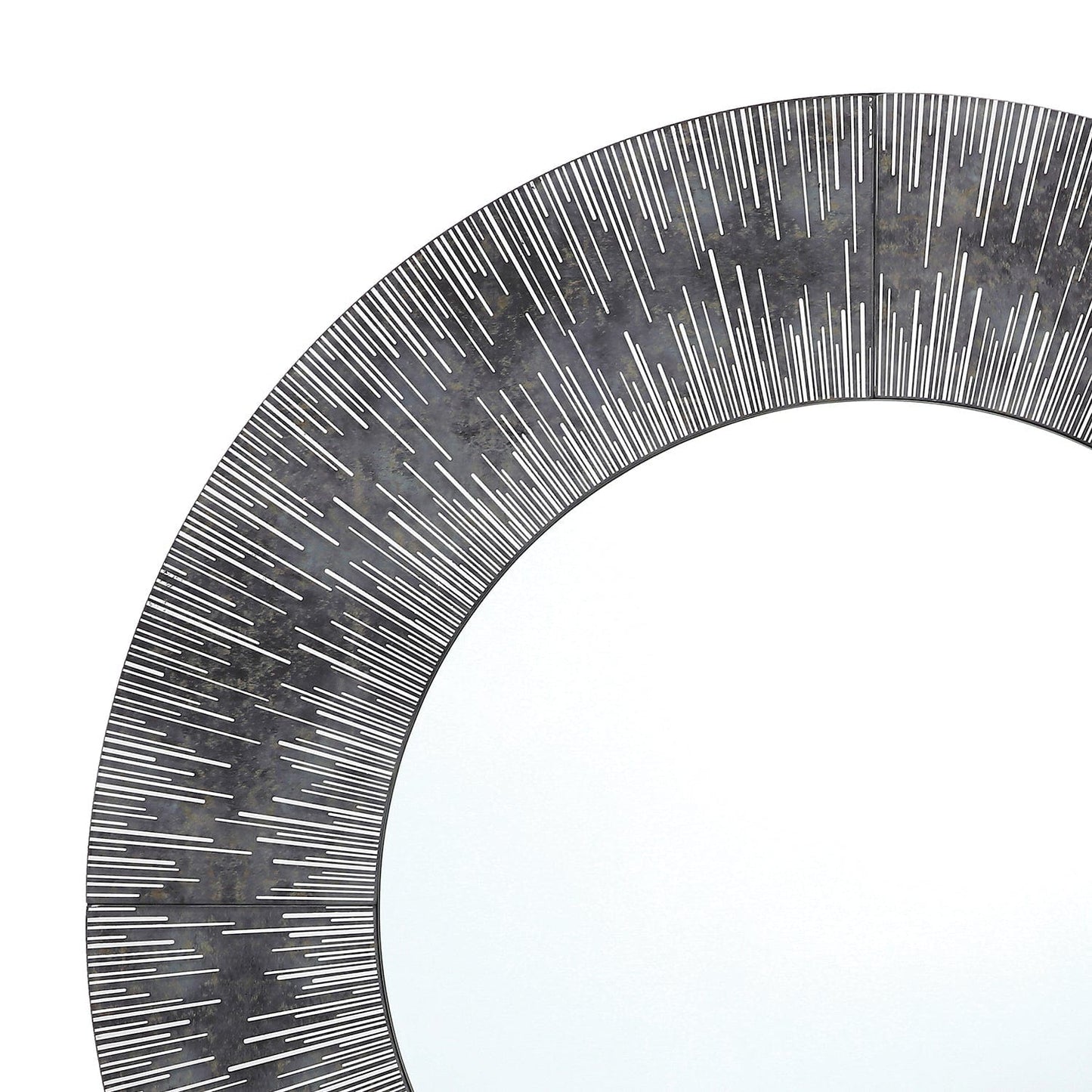 dar lighting Neome Round Mirror With Purple/Grey Frame 80cm 002NEO80