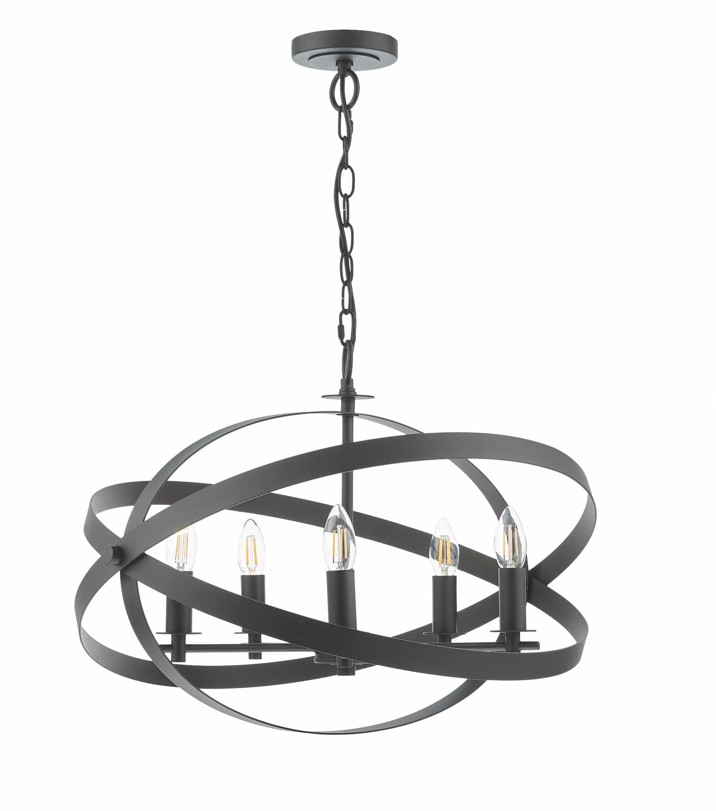 dar lighting Nitya 5 Light Pendant Matt Black NIT0522