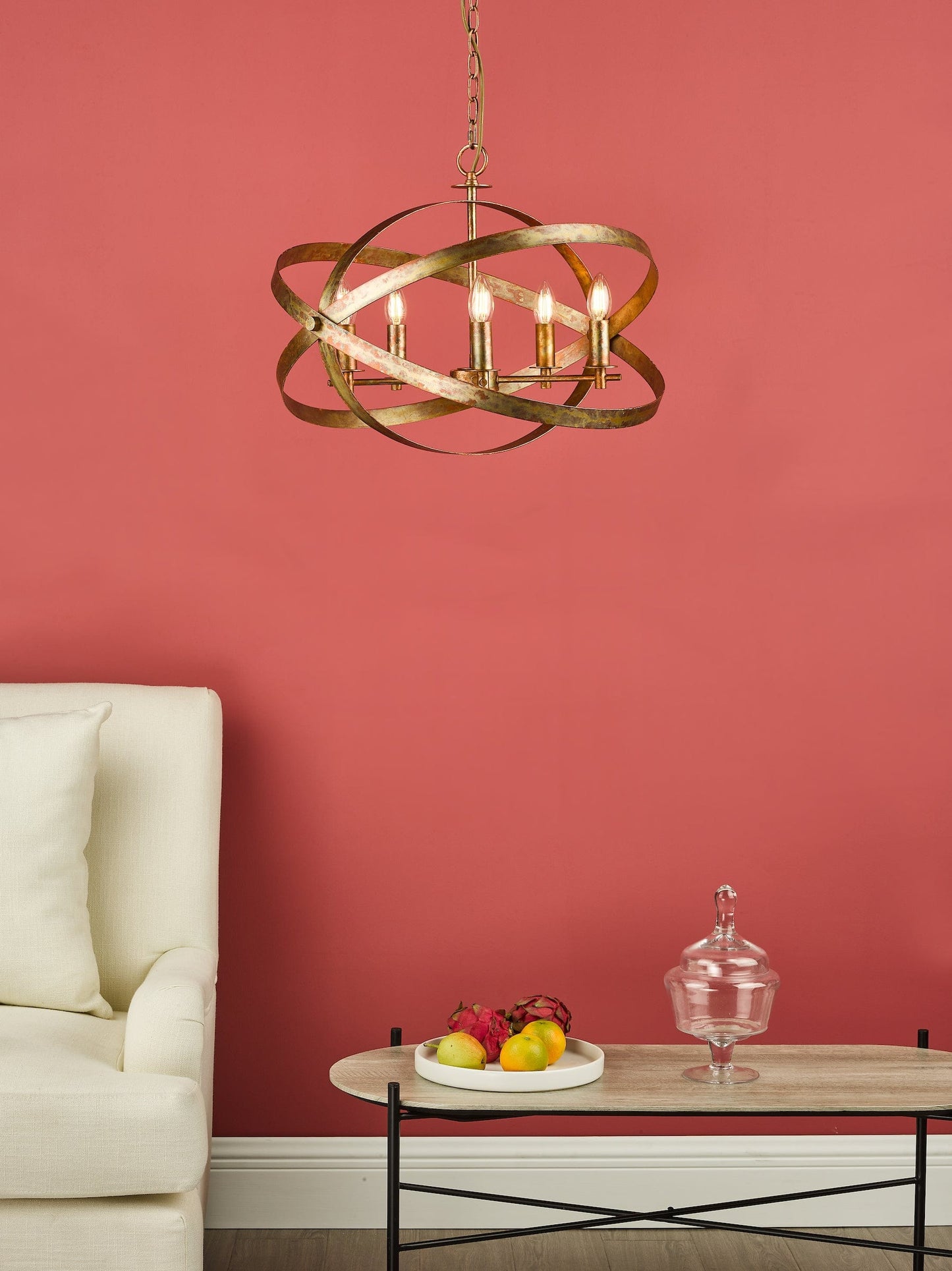 dar lighting Nitya 5 Light Pendant Mottled Copper NIT0564