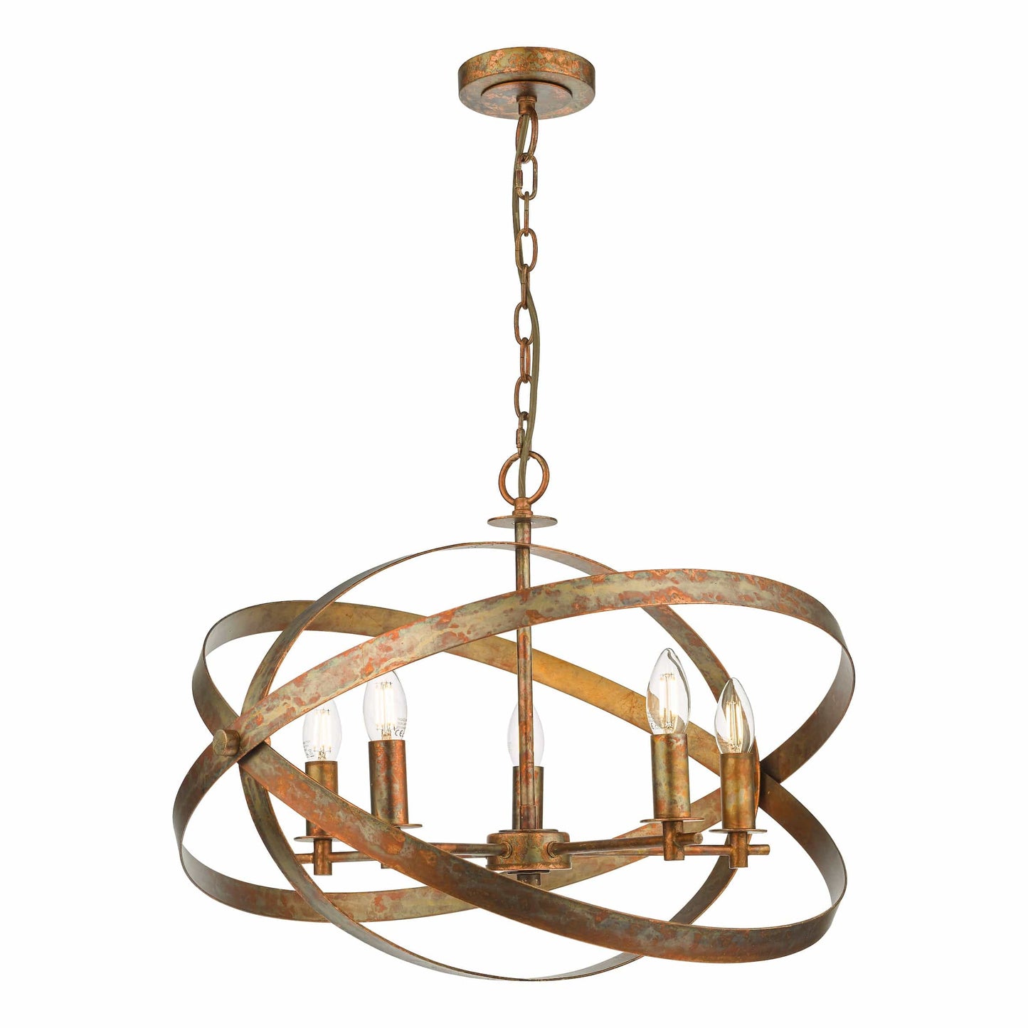 dar lighting Nitya 5 Light Pendant Mottled Copper NIT0564
