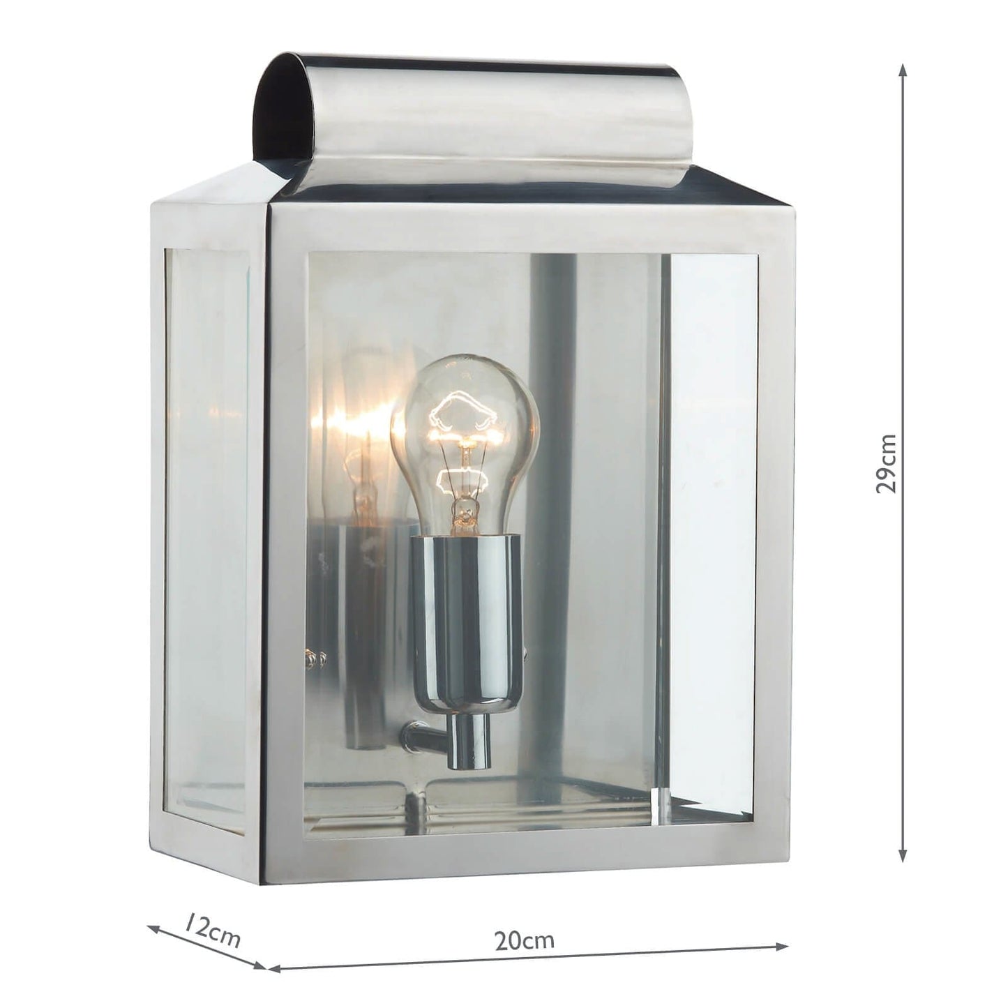 dar lighting Notary Outdoor Wall Light Stainless Steel IP44 NOT2144