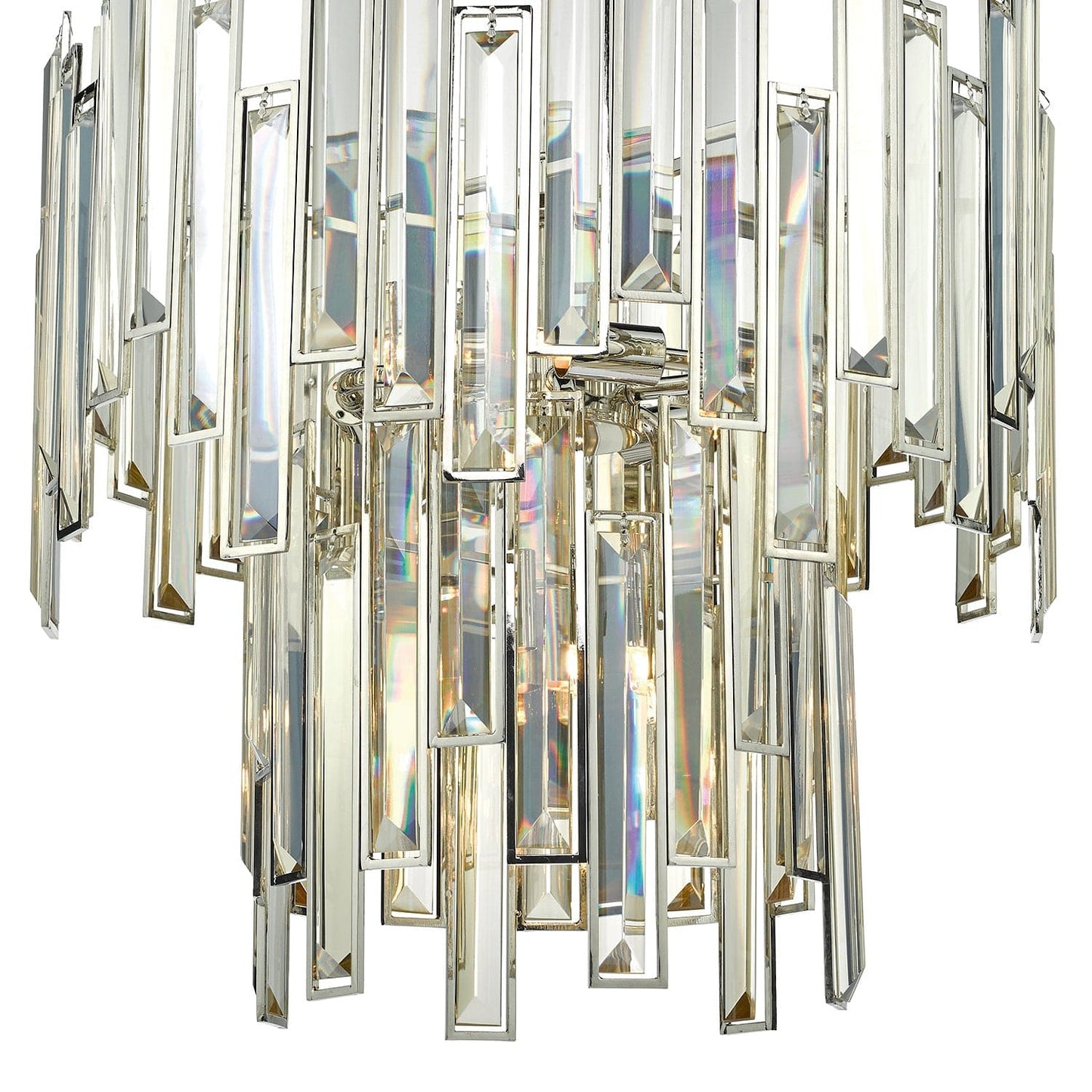 dar lighting Odile 6 Light Pendant Champagne Crystal Polished Nickel Frame ODI0620