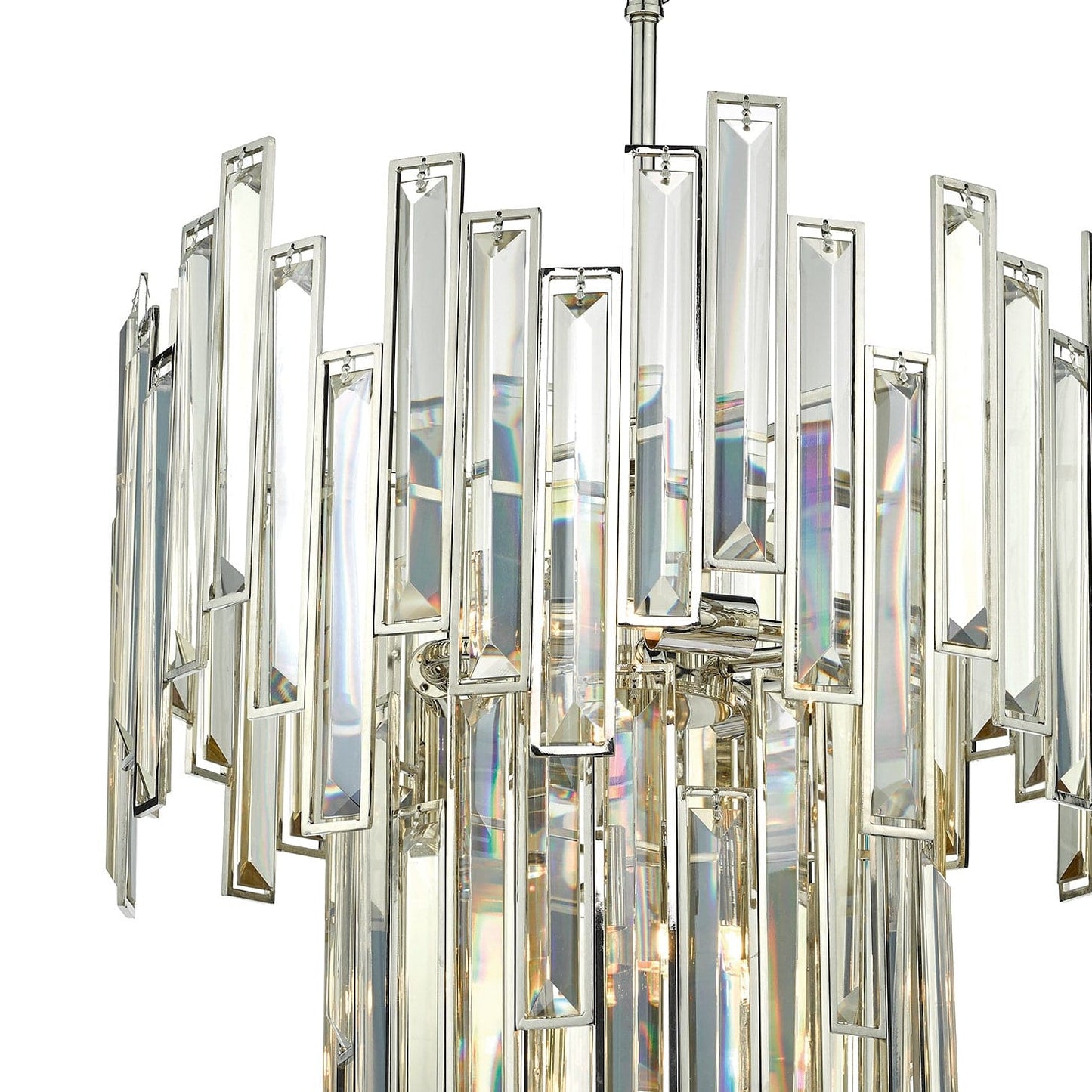 dar lighting Odile 6 Light Pendant Champagne Crystal Polished Nickel Frame ODI0620