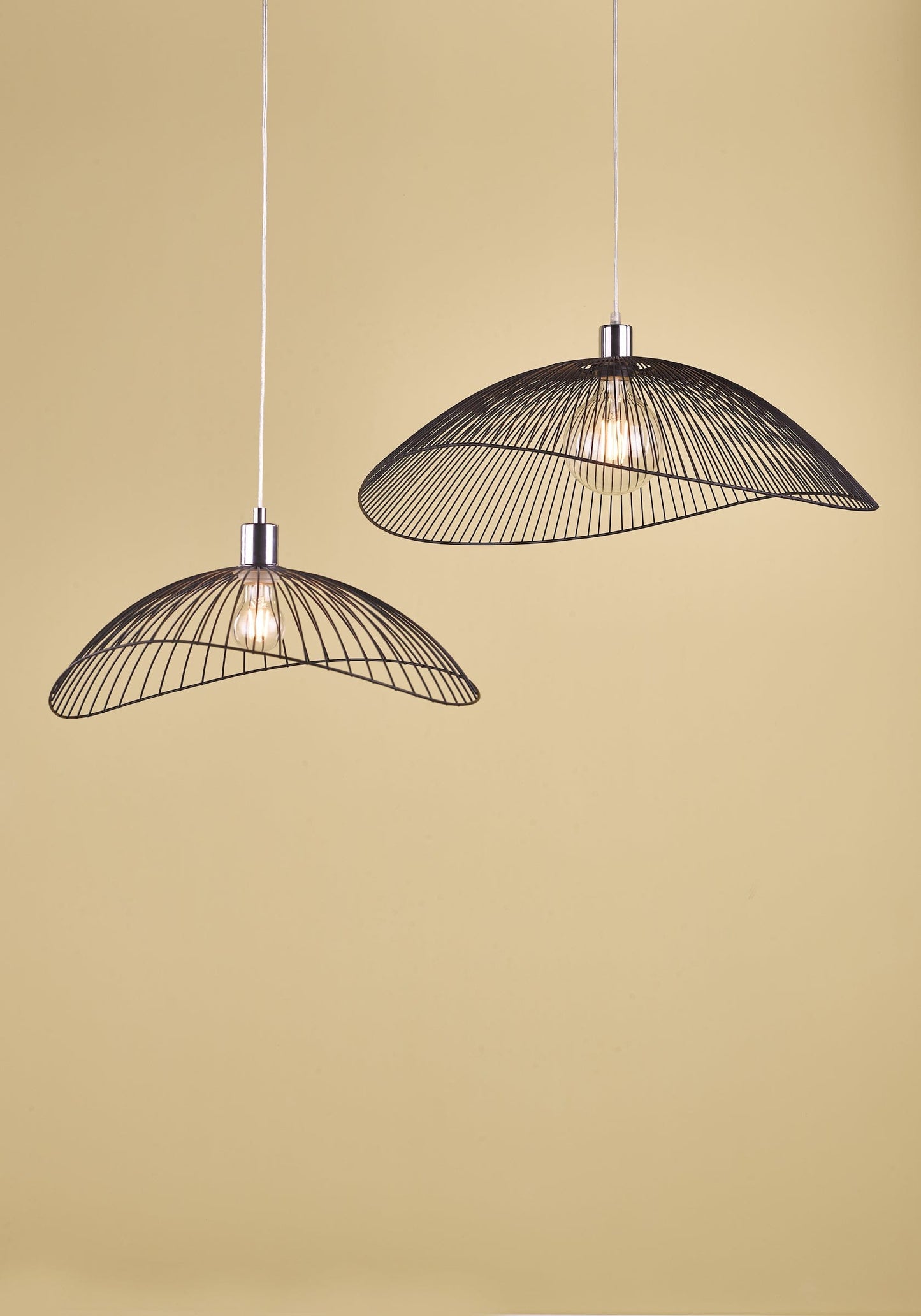 dar lighting Onza Wire Easy Fit Pendant Shades Black (Twin Pack) ONZ1722