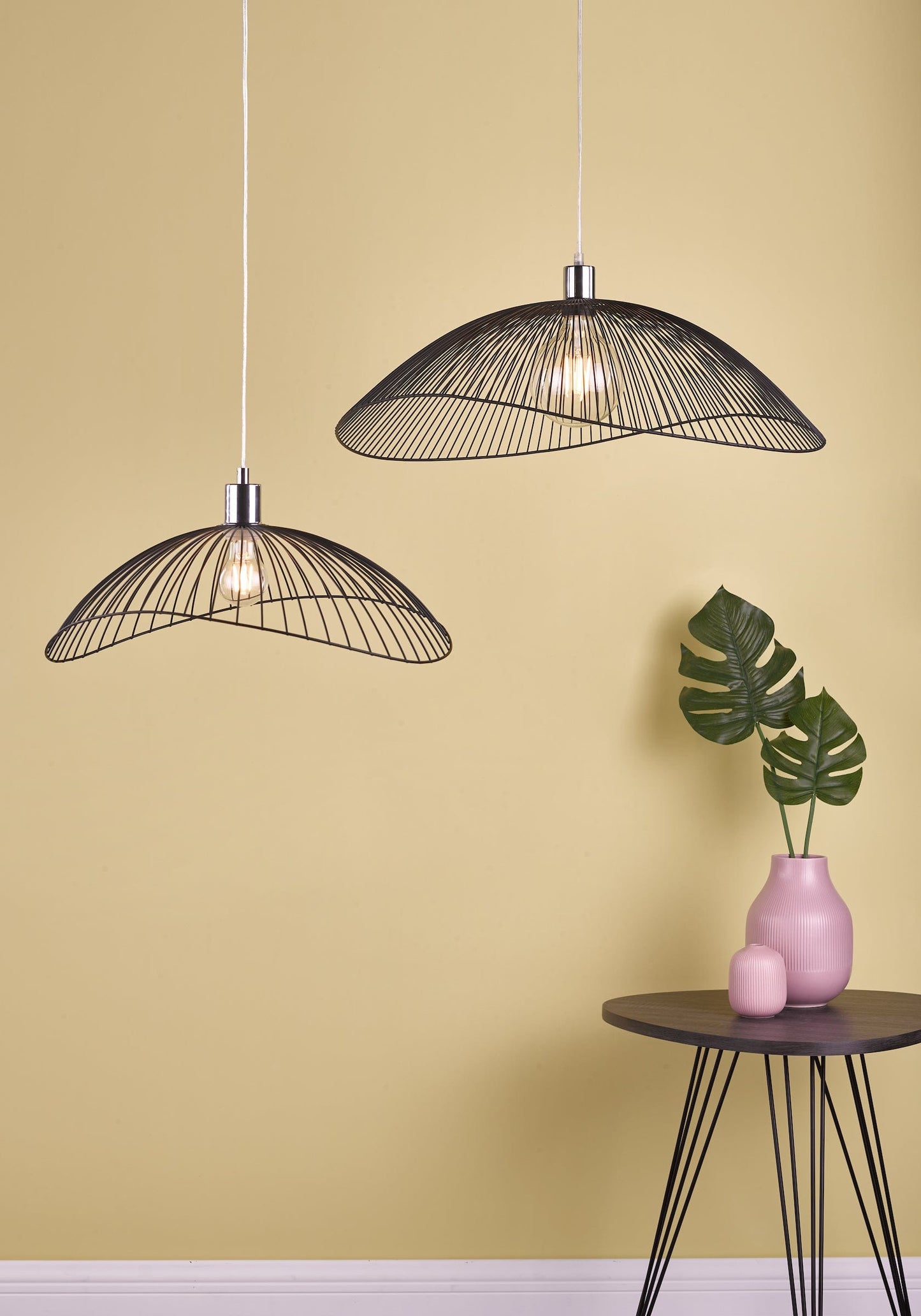 dar lighting Onza Wire Easy Fit Pendant Shades Black (Twin Pack) ONZ1722