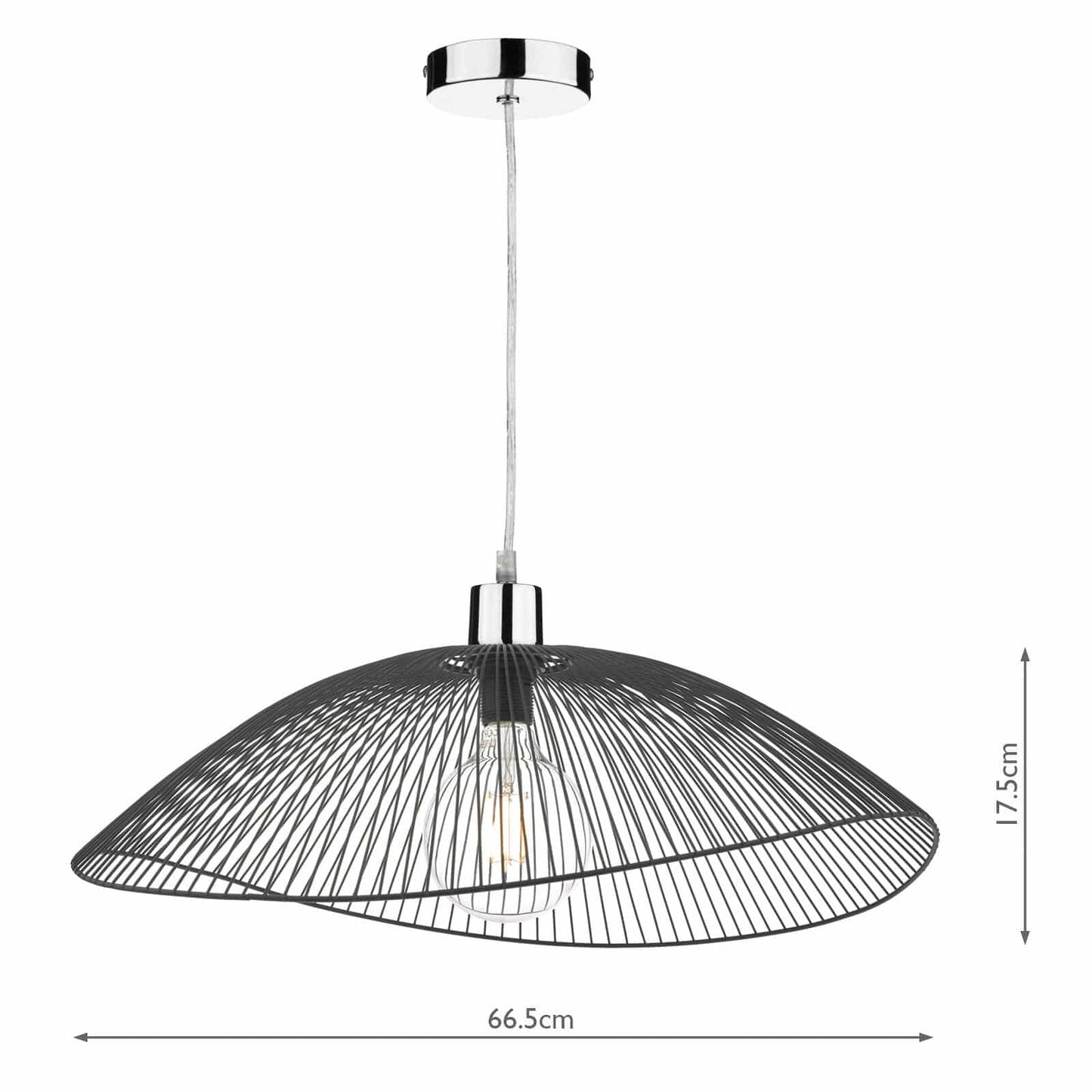 dar lighting Onza Wire Easy Fit Pendant Shades Black (Twin Pack) ONZ1722