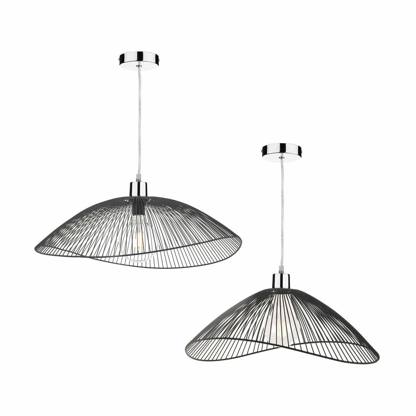 dar lighting Onza Wire Easy Fit Pendant Shades Black (Twin Pack) ONZ1722