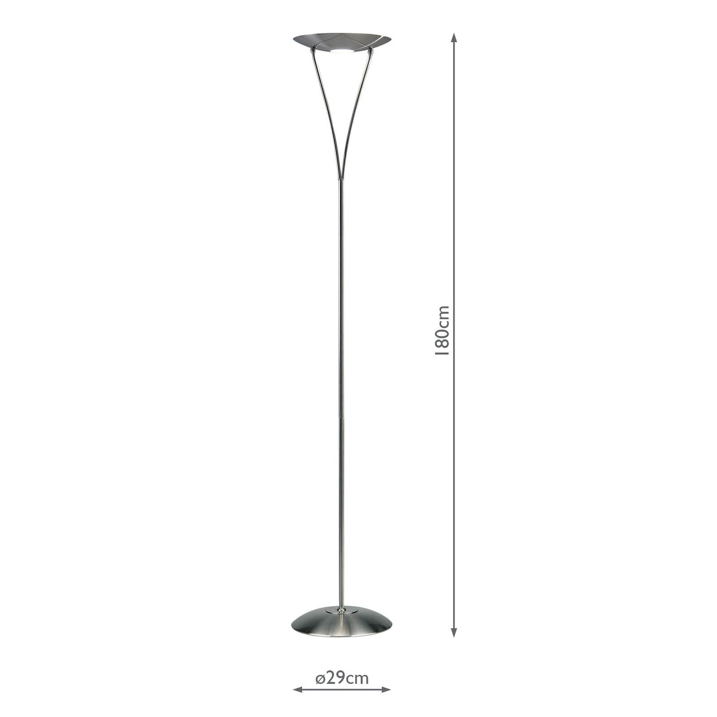 dar lighting Opus Floor Lamp Satin Chrome OPU4946