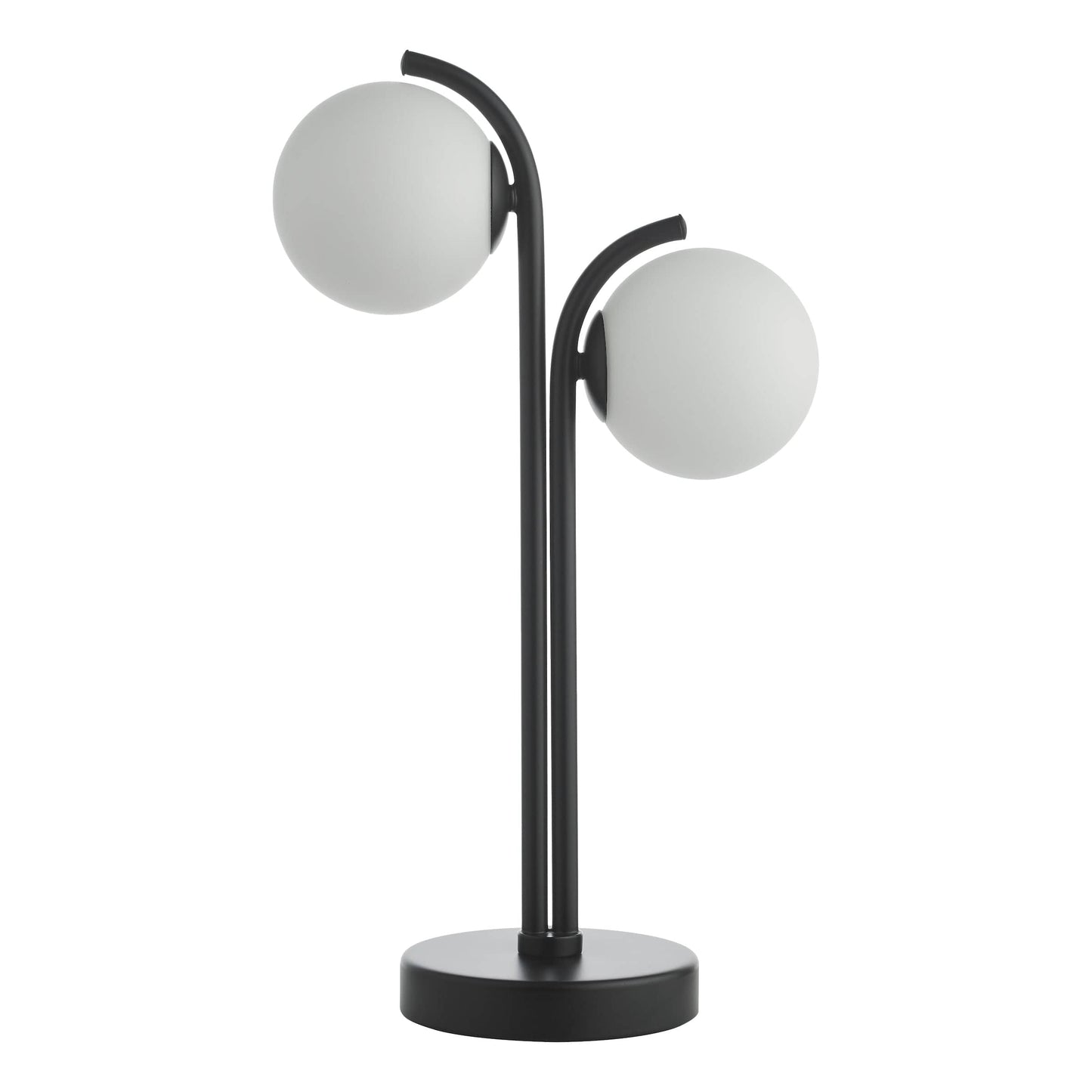 dar lighting Orlena 2 Light Table Lamp Matt Black and Opal Glass ORL4222