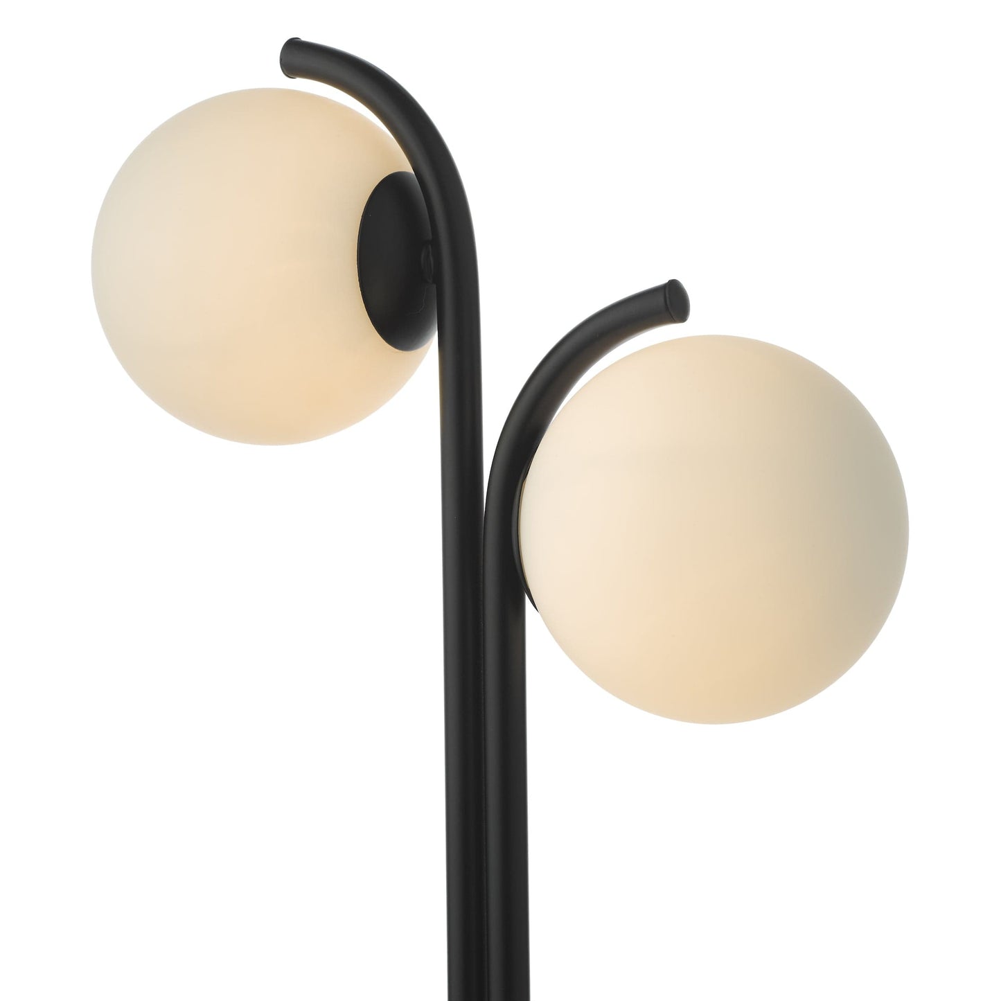 dar lighting Orlena 2 Light Table Lamp Matt Black and Opal Glass ORL4222