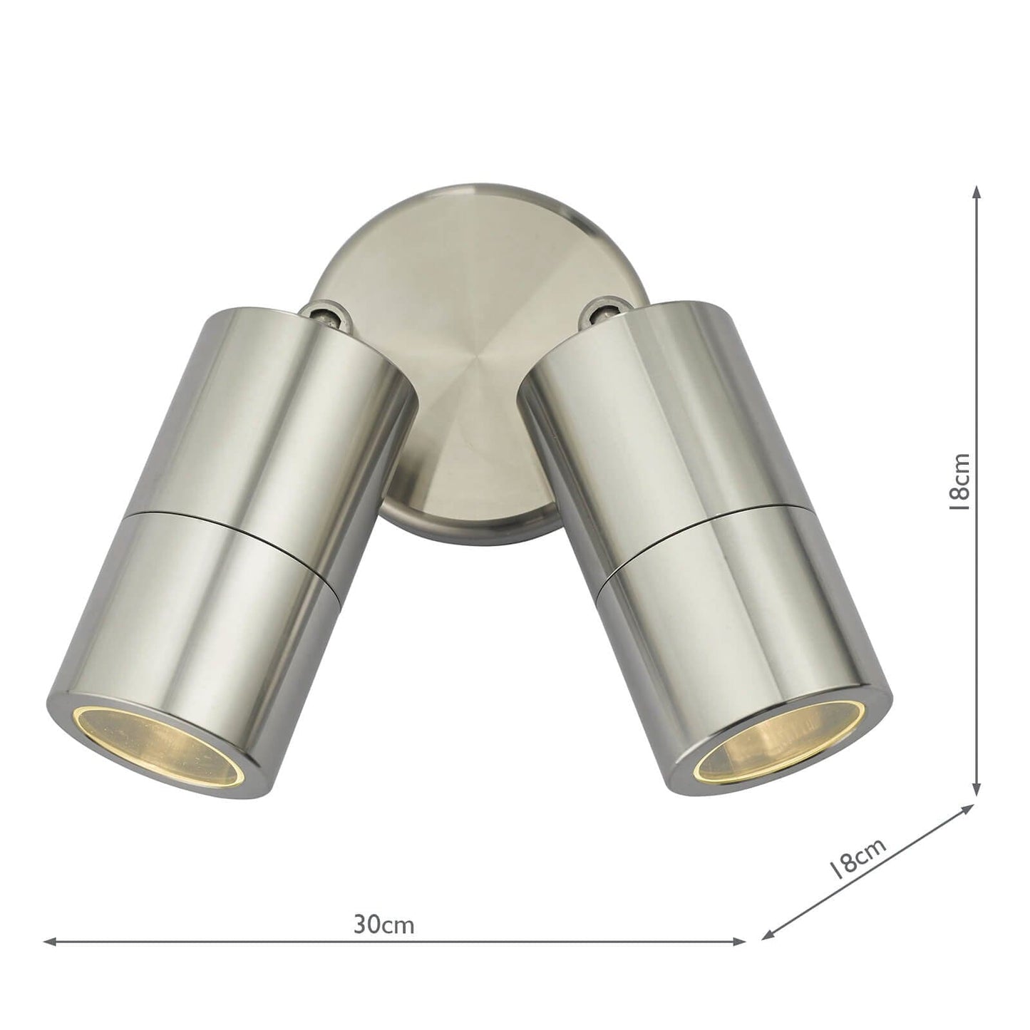 dar lighting Ortega Outdoor 2 Light Wall Spotlight Aluminium IP65 ORT0968