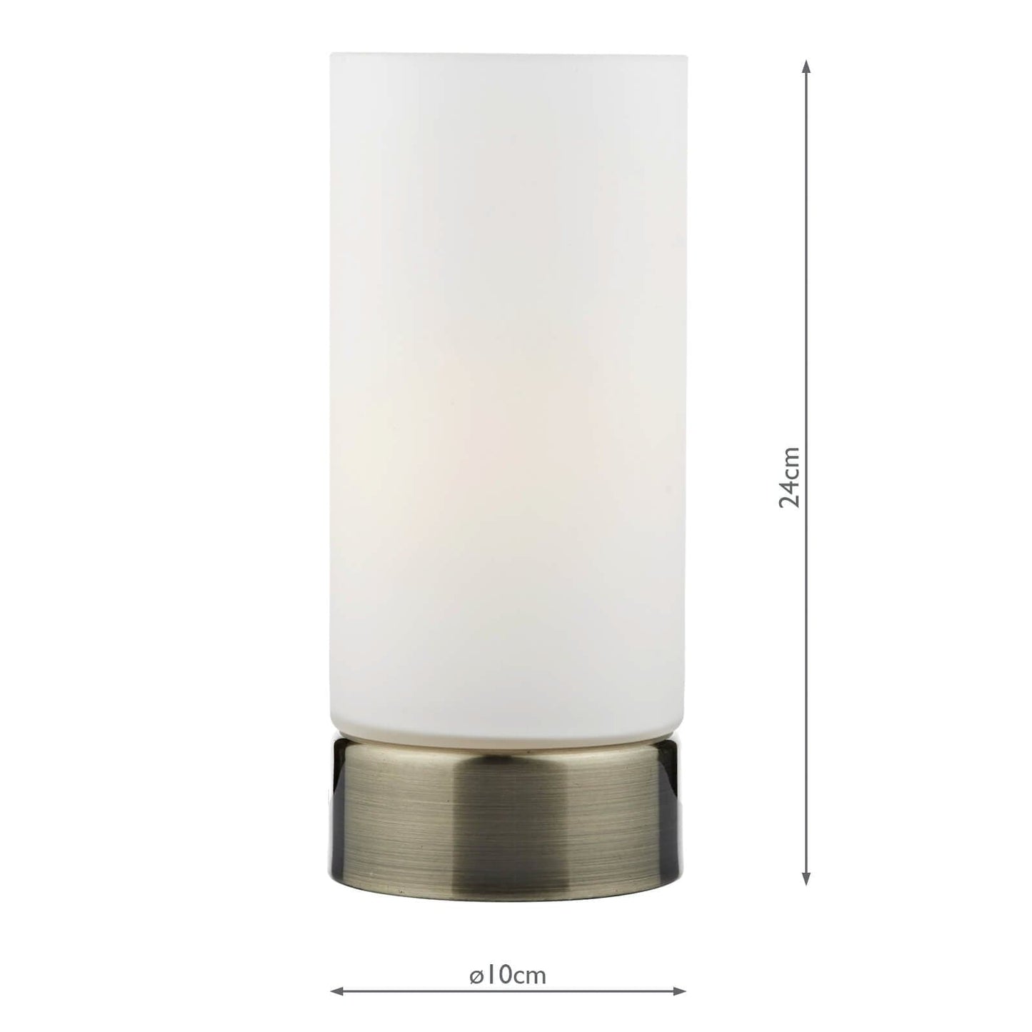 dar lighting Owen Touch Round Glass Table Lamp Antique Brass Opal Glass (Multipack) OWE4075