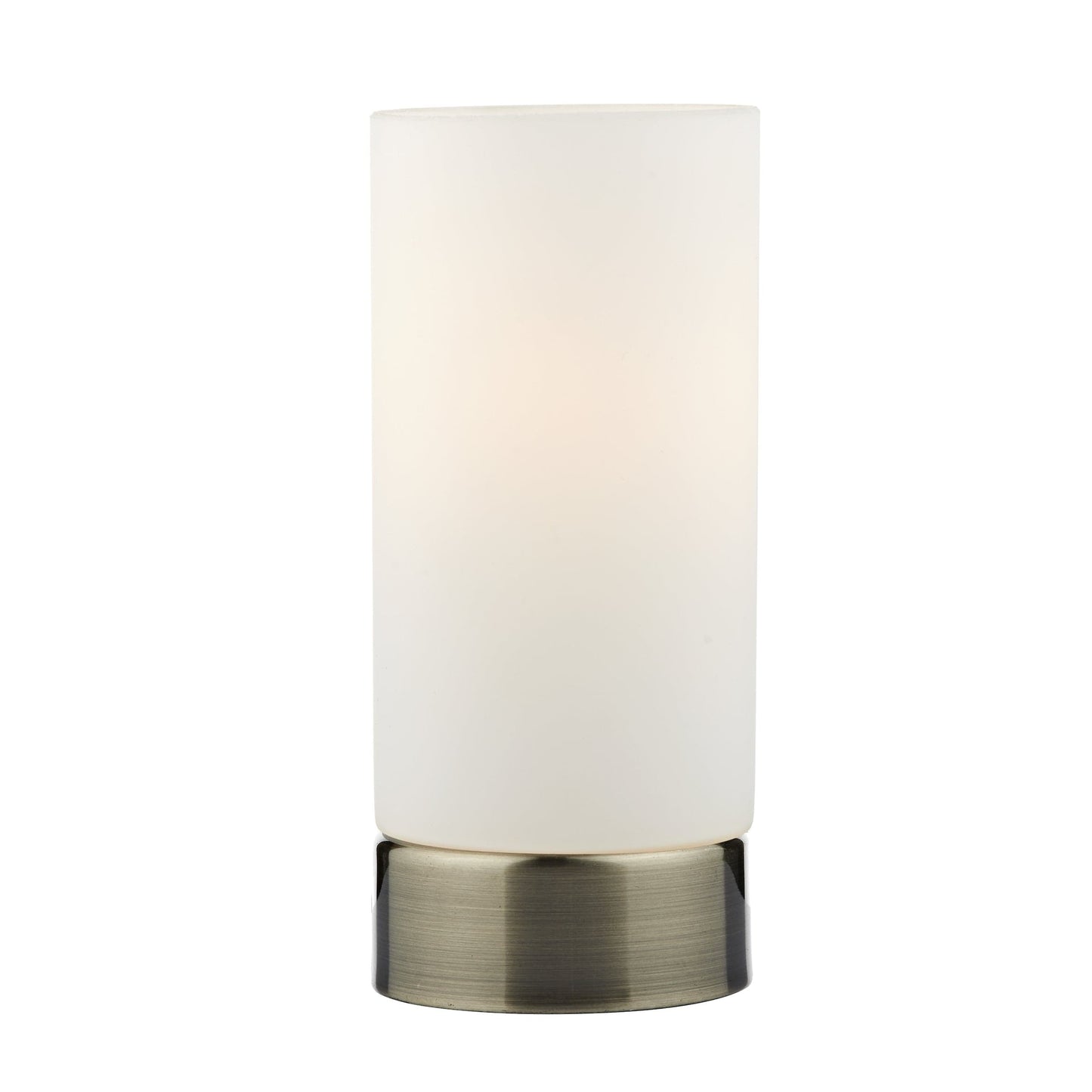 dar lighting Owen Touch Round Glass Table Lamp Antique Brass Opal Glass (Multipack) OWE4075