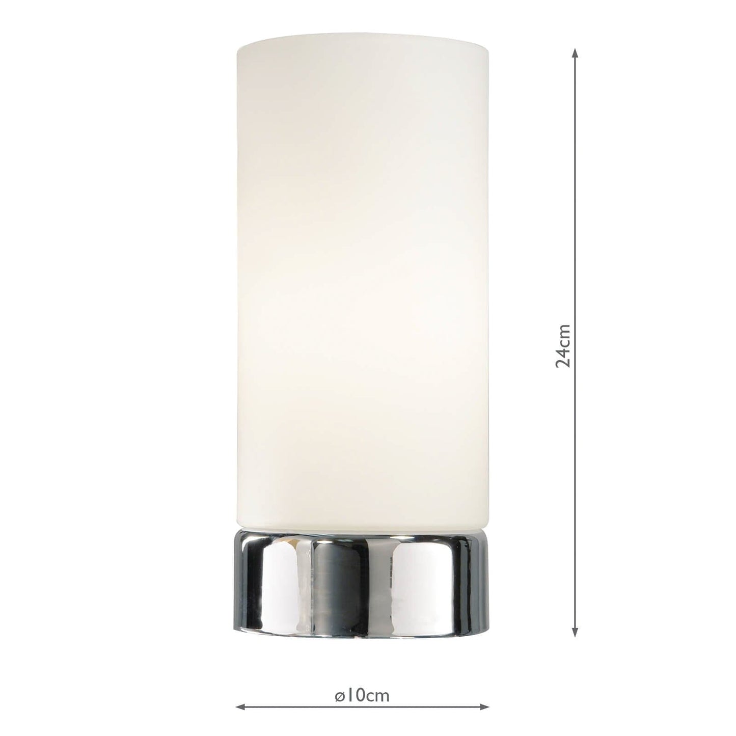 dar lighting Owen Touch Table Lamp Polished Chrome Opal Glass (Multipack) OWE4050