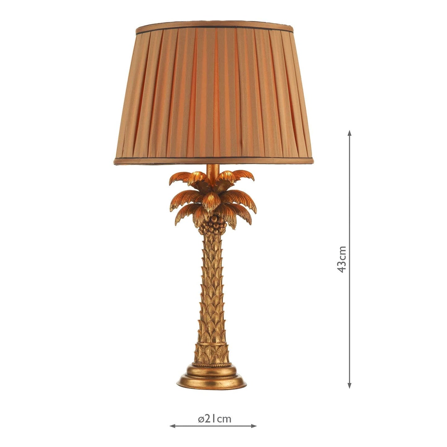 dar lighting Palm Table Lamp Gold Base Only PAL4235-X