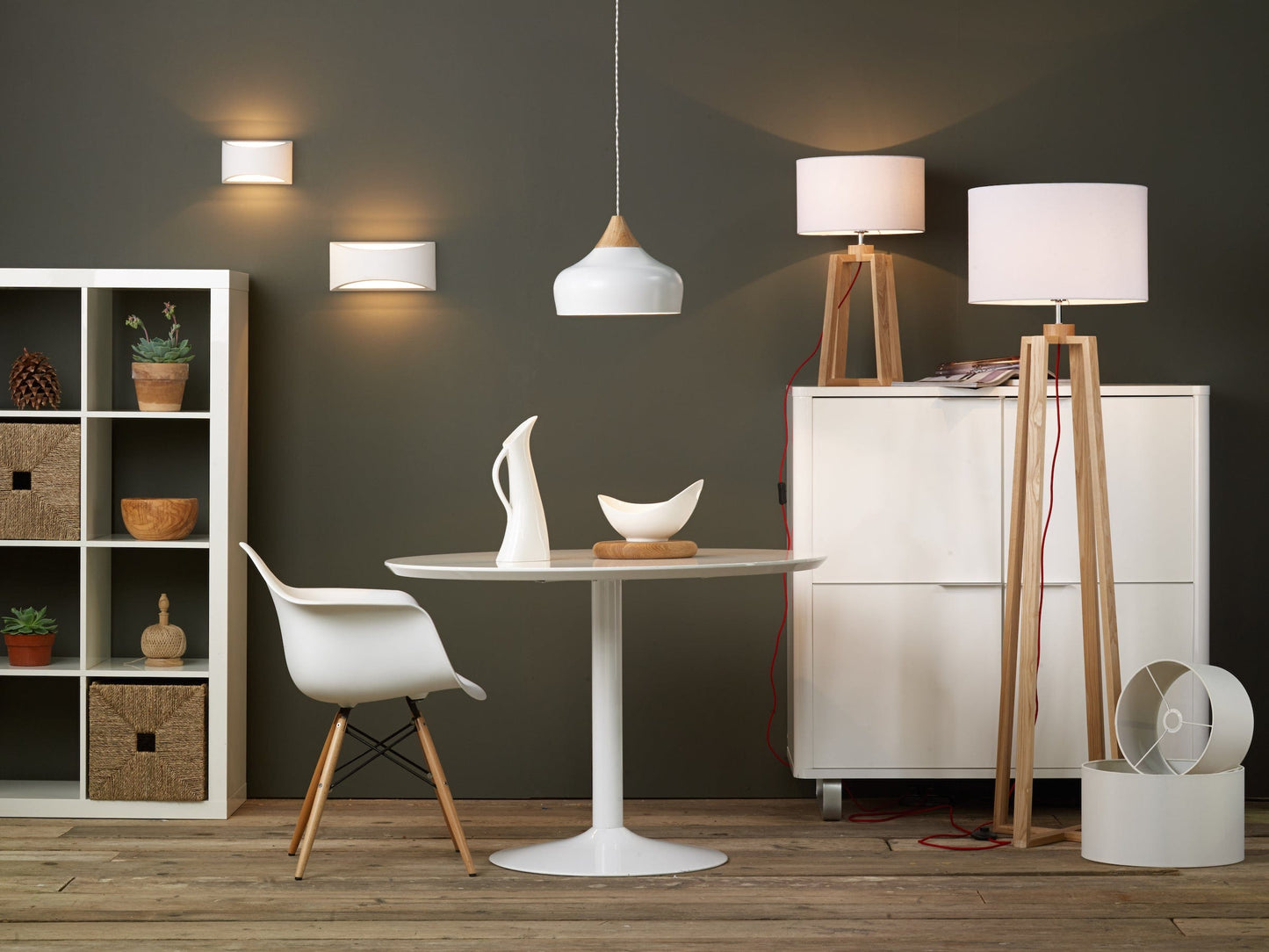 dar lighting Pyramid Table & Floor Twin Pack Comes With Shades PYR4943
