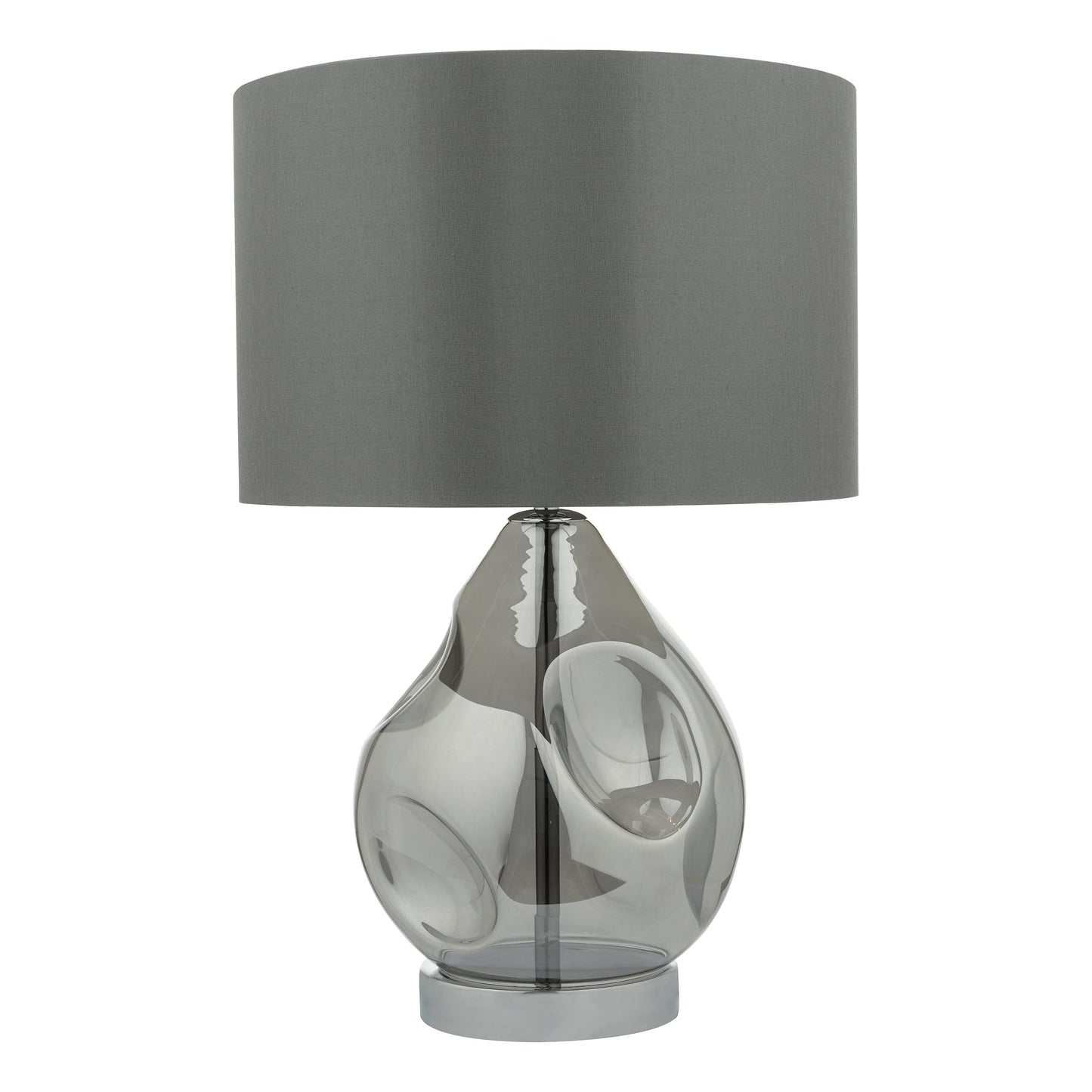 dar lighting Quinn Table Lamp Smoked Glass With Shade QUI4210