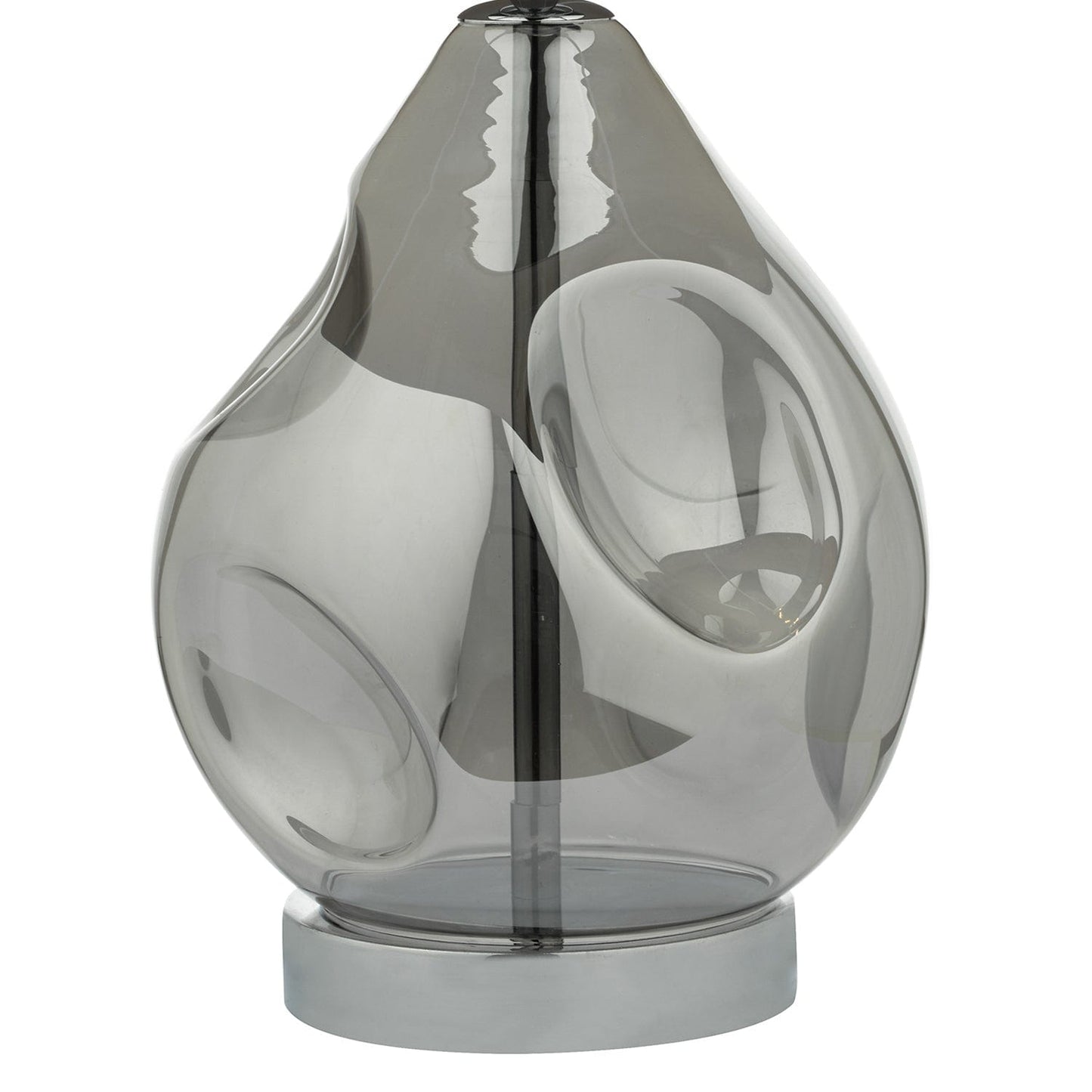 dar lighting Quinn Table Lamp Smoked Glass With Shade QUI4210