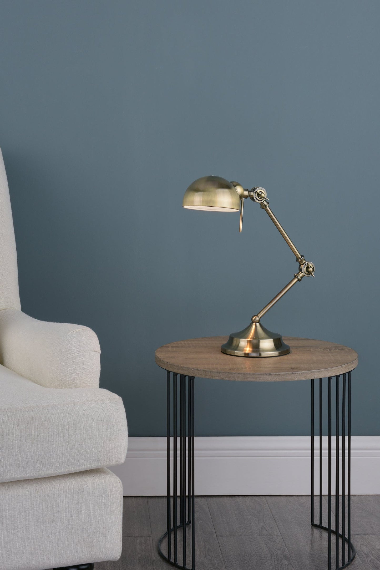 dar lighting Ranger Task Table Lamp Antique Brass RAN4075