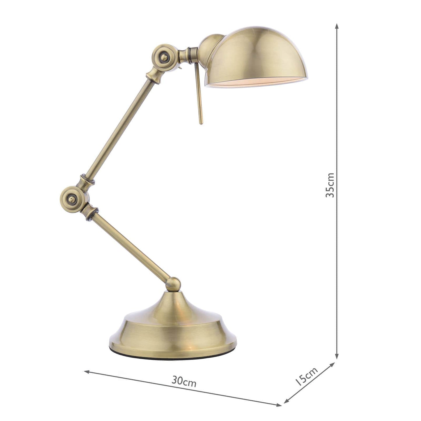 dar lighting Ranger Task Table Lamp Antique Brass RAN4075