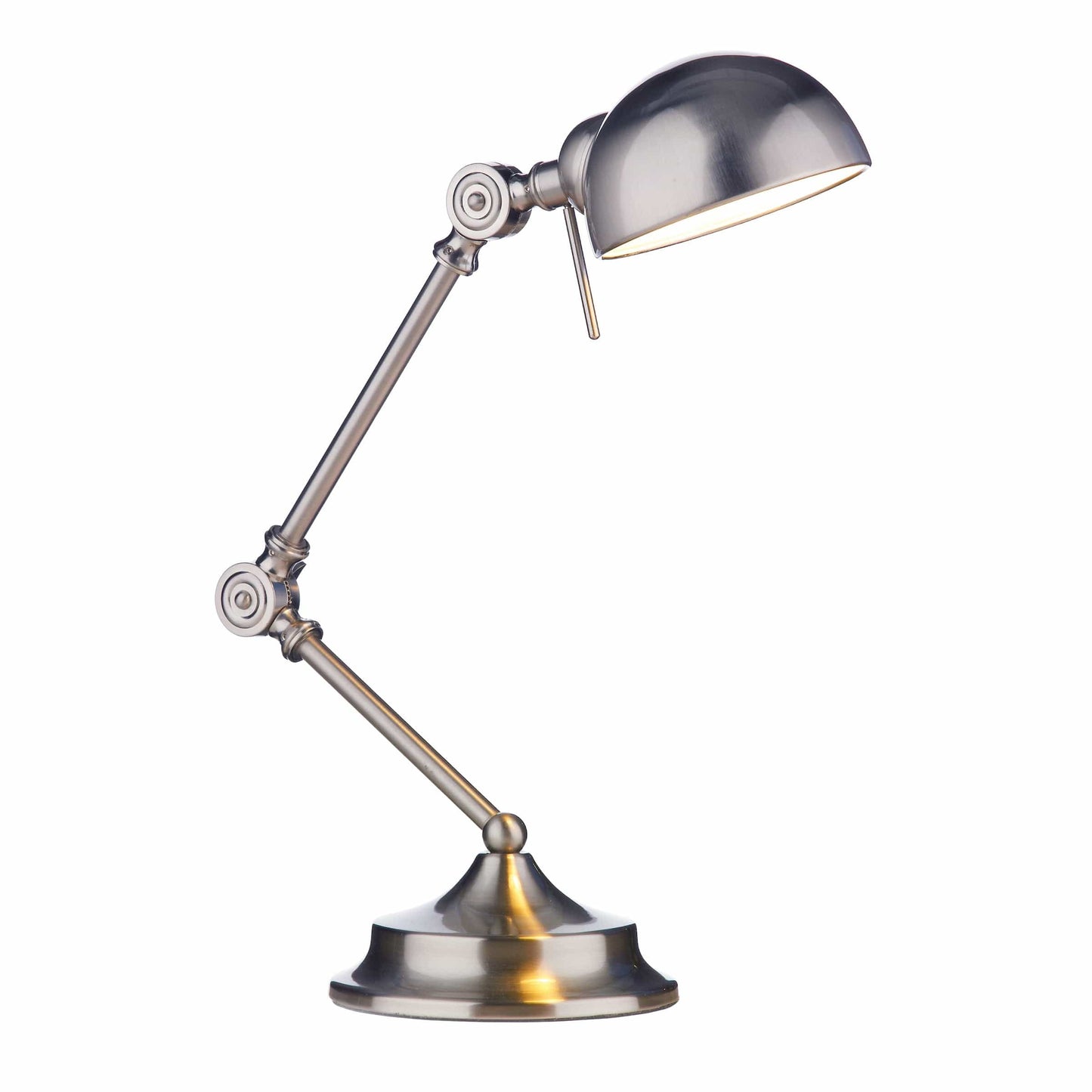 dar lighting Ranger Task Table Lamp Satin Chrome RAN4046