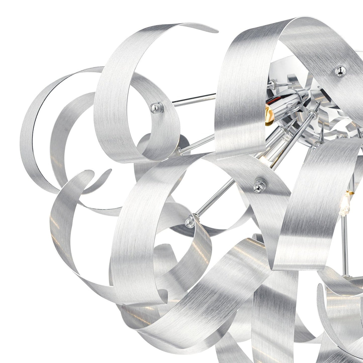 dar lighting Rawley 5 Light Flush Brushed Aluminium 60cm RAW0550