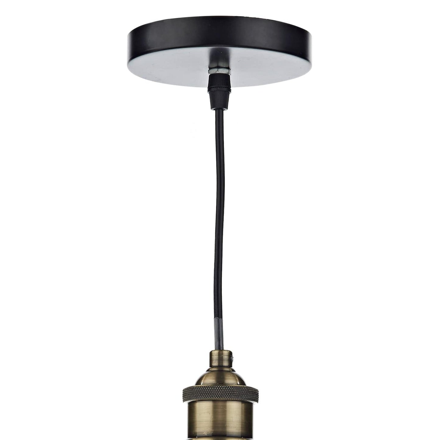 dar lighting Ray 1 Light Pendant Antique Brass Clear RAY0175
