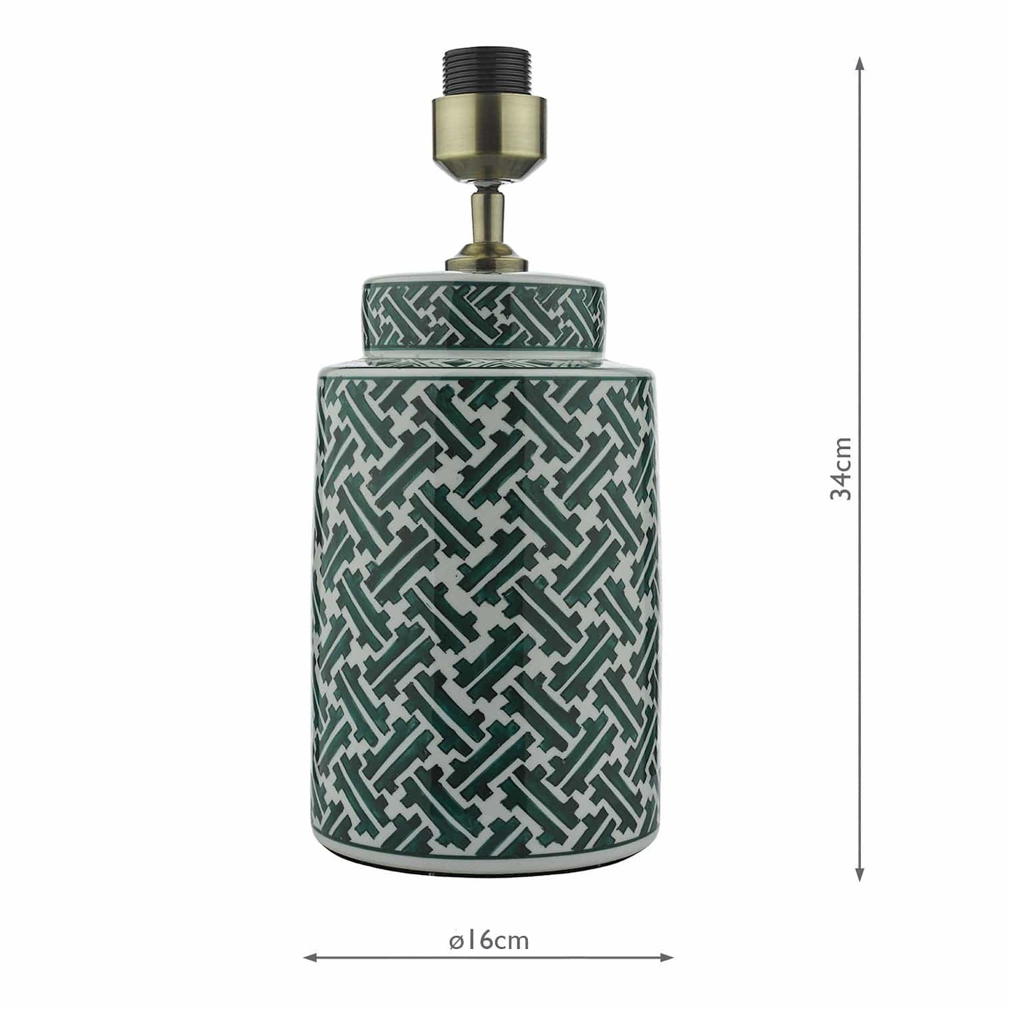 dar lighting Reese Table Lamp Green Print Base Only REE4224