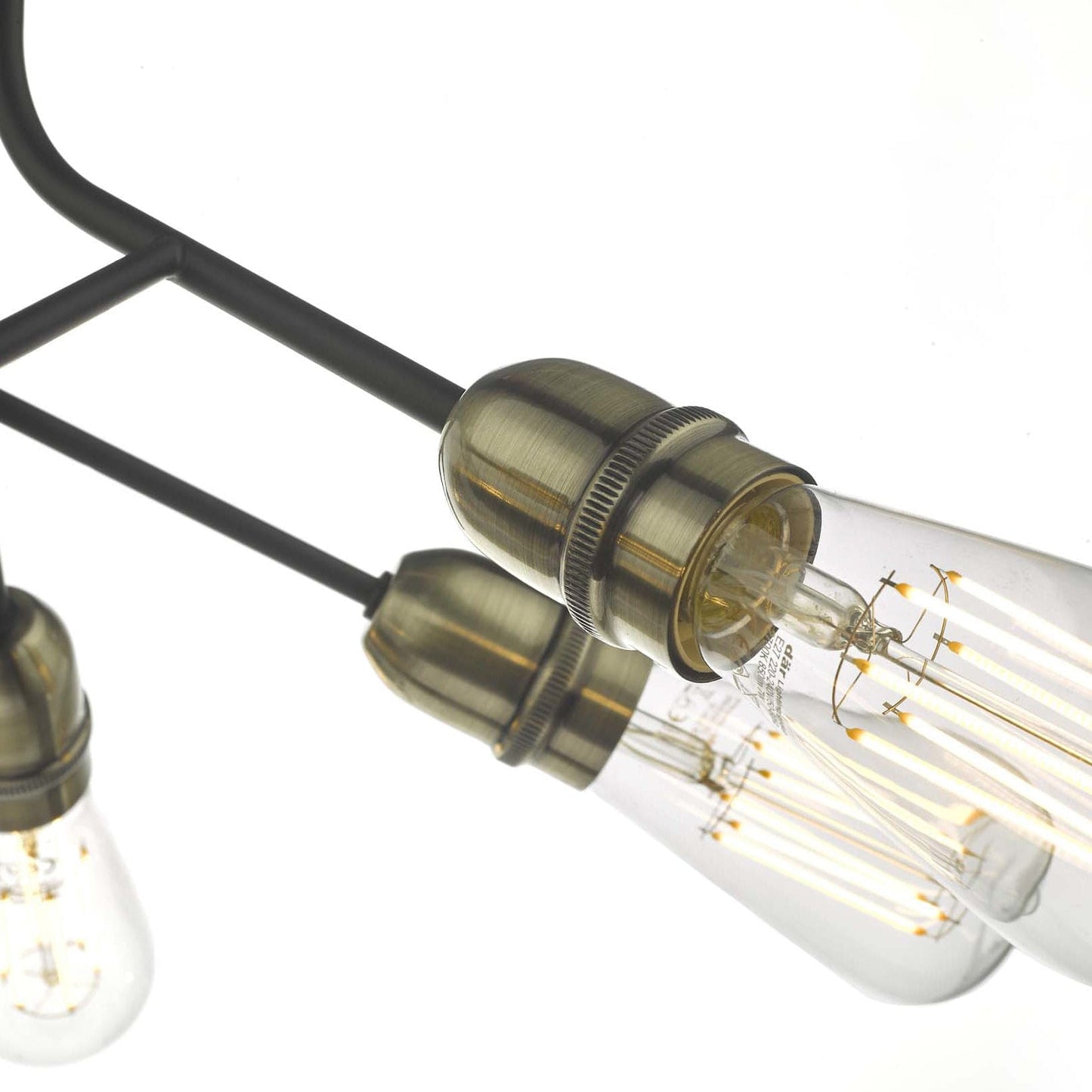 dar lighting Remy 6 Light Semi Flush Black & Antique Brass REM0654